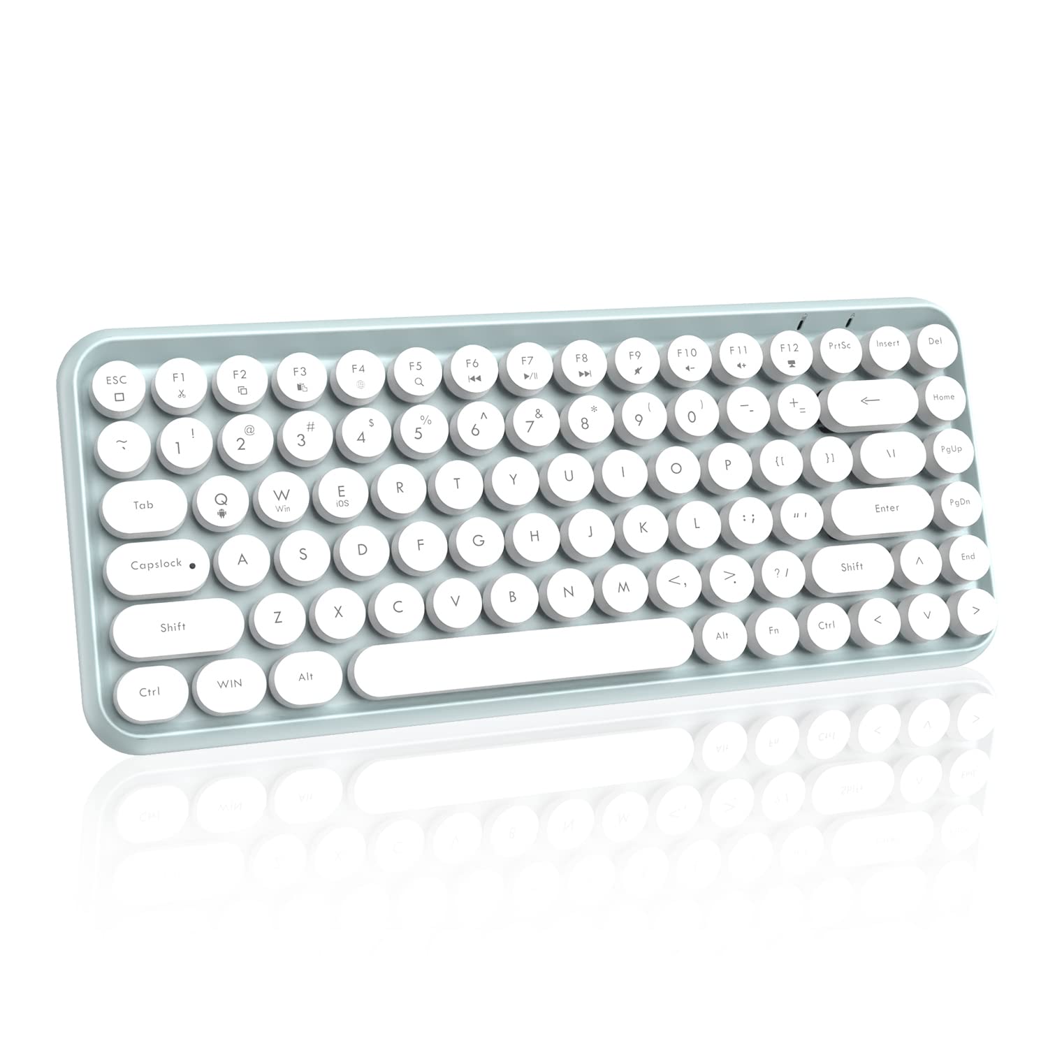 Wireless Bluetooth Keyboard Mini Portable 84 Keys - Compatible with Android, Windows, PC, Tablet - Slim Design for Home, Office & Travel (Dark Green) - Perfect for Typing, Gaming & Remote Work