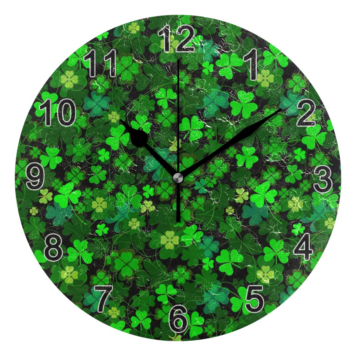 CHIFIGNO Clover Wall Clock - Modern Silent Non-Ticking Decorative Clock for Living Room, Bedroom, Kitchen, Bathroom & Patio | Perfect Home Office & Gift Idea
