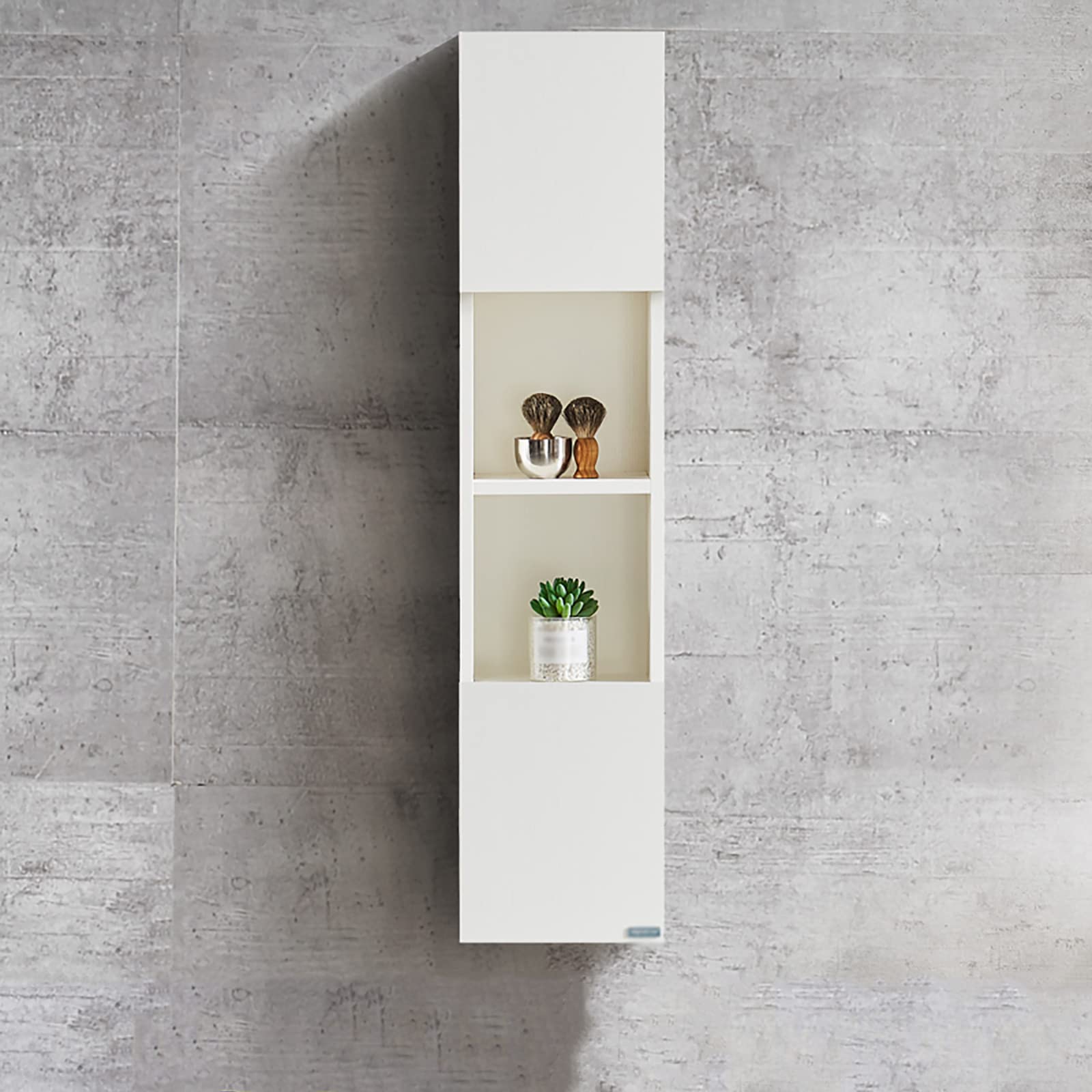 Wall-Mounted Bathroom Storage Cabinet with Doors - 2-Tier Shelves for Home & Bedroom Organization