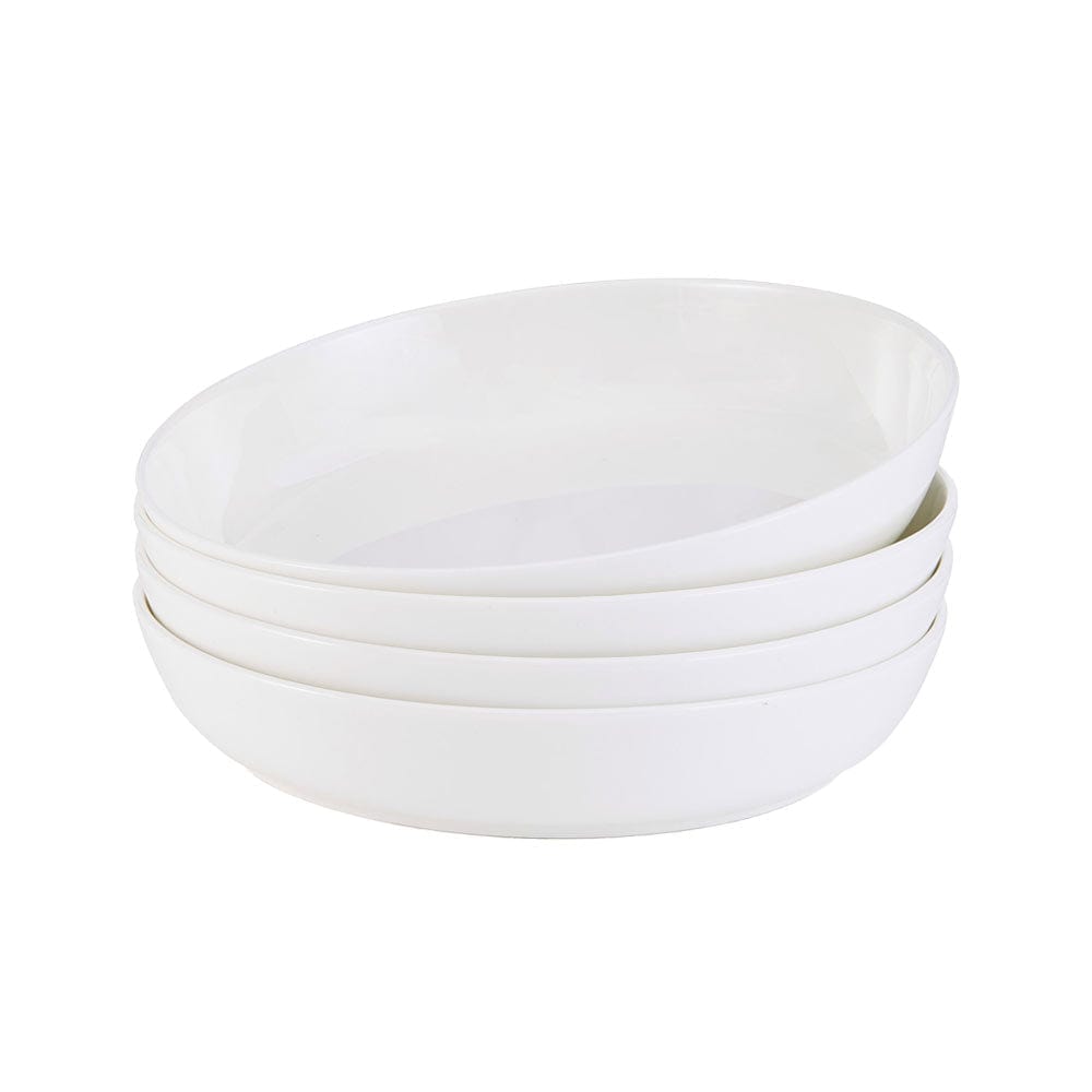 Samantha Set of 4 Pasta Bowls - Premium Ceramic Pasta Serving Bowls for Spaghetti, Salad & Soup - Perfect for Family Dinners & Entertaining Guests