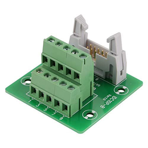 Keenso IDC10P 10-Pin Male Header Breakout Board - DIN Rail Mount Power Supply Module with Terminal Block Connector & Bracket for PLC Interface | Industrial Automation & Control Panel Applications