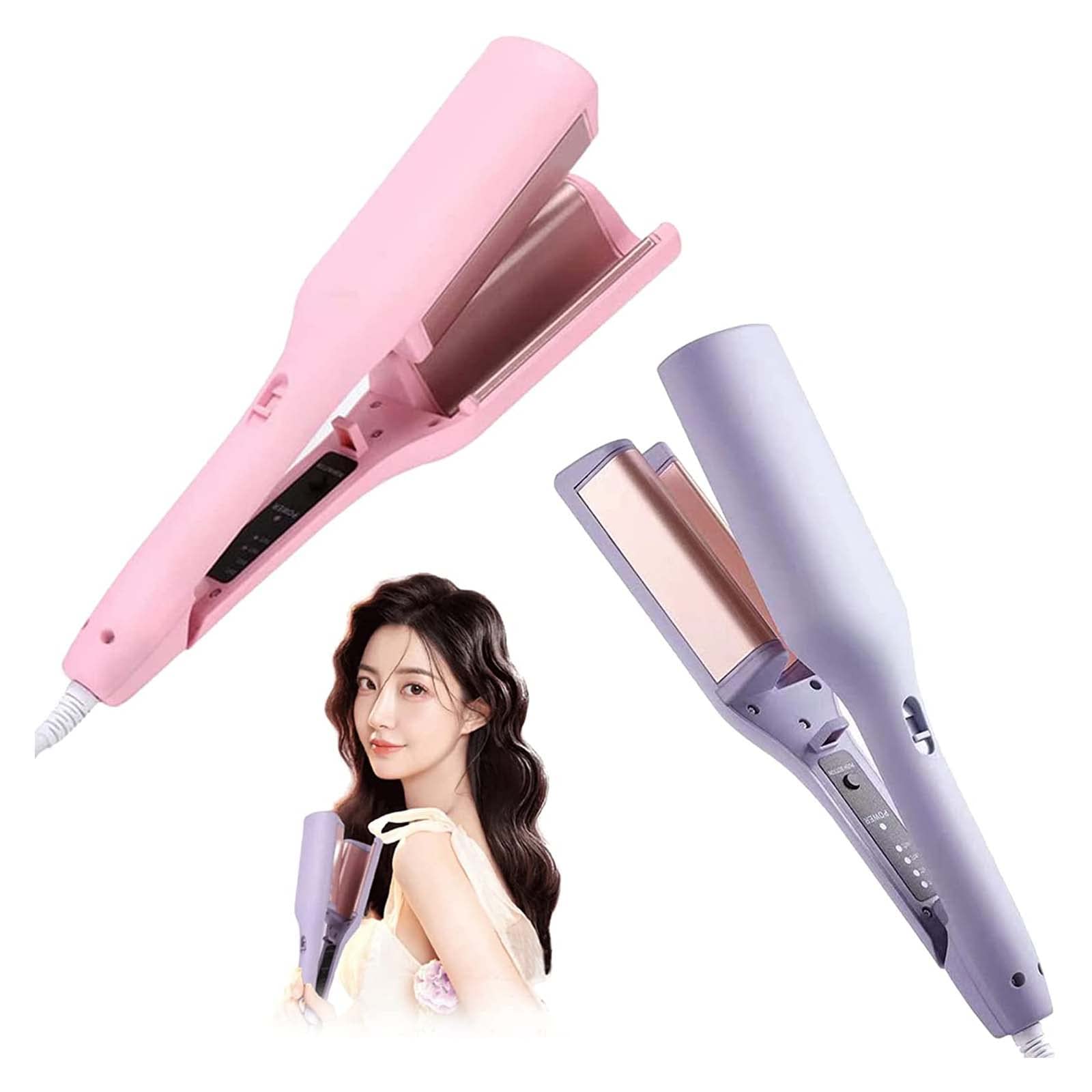 Romantic French Egg Roll Curling Iron - V-Shaped Water Ripple Hair Waver, Crimper & Styler for Beach Waves & Vintage Curls (2PC) | Perfect for Weddings, Parties & Everyday Glam