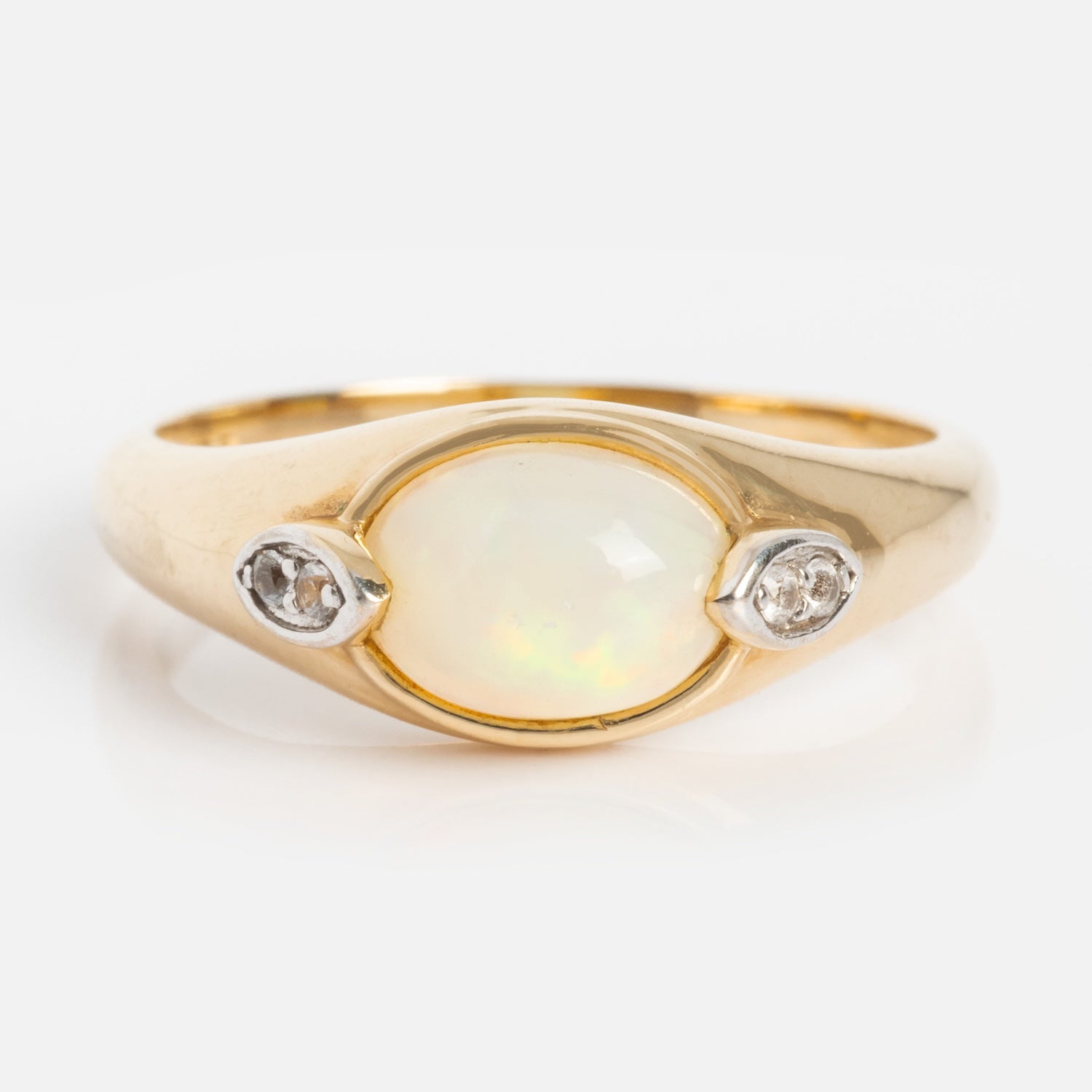 Solid Gold Crystal Ball Opal Ring - Elegant 14K Gold Gemstone Jewelry for Women | Perfect for Special Occasions, Weddings & Gift Giving