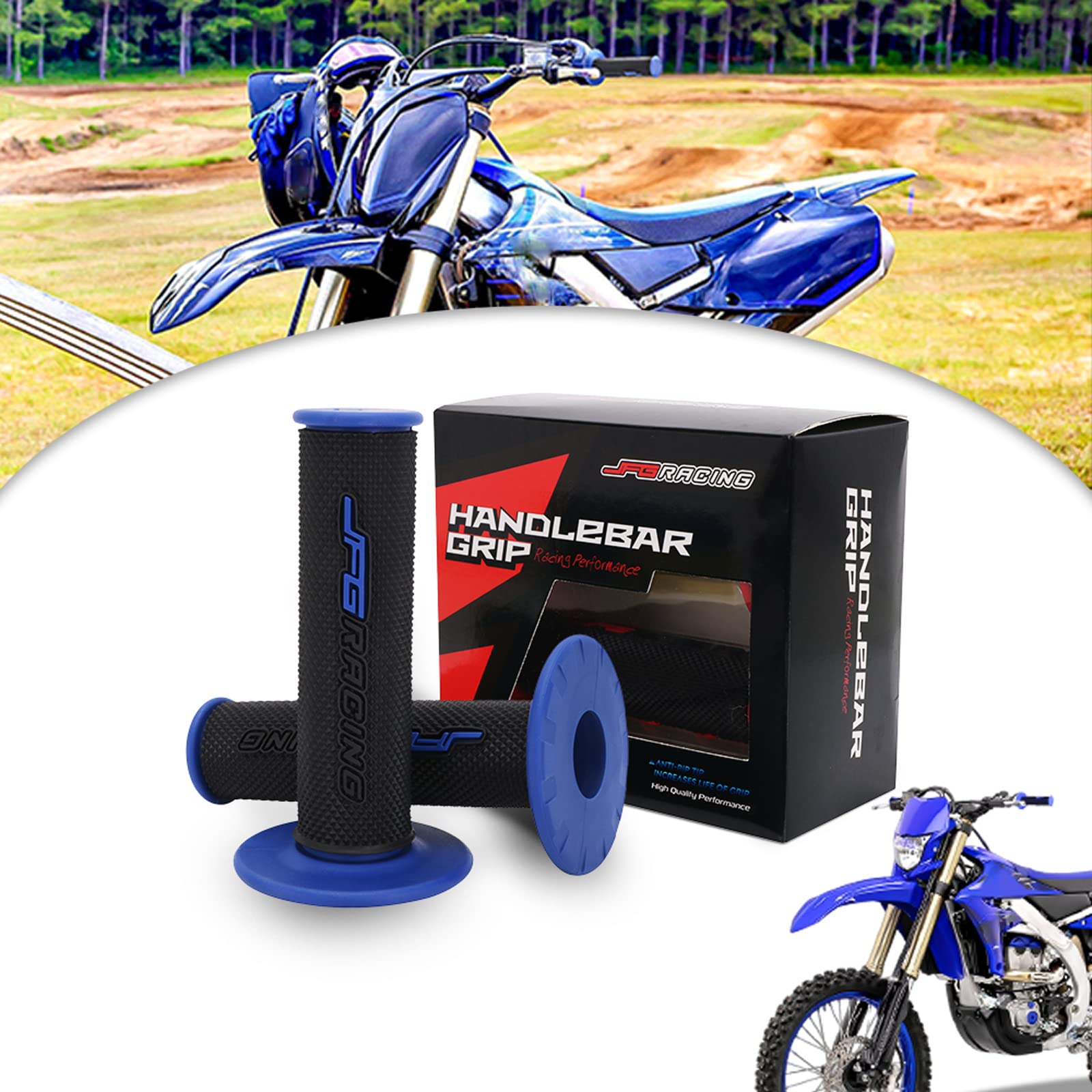 JFG RACING Dirt Bike Handlebar Grips & Cross Bar Pad Kit - 7.87