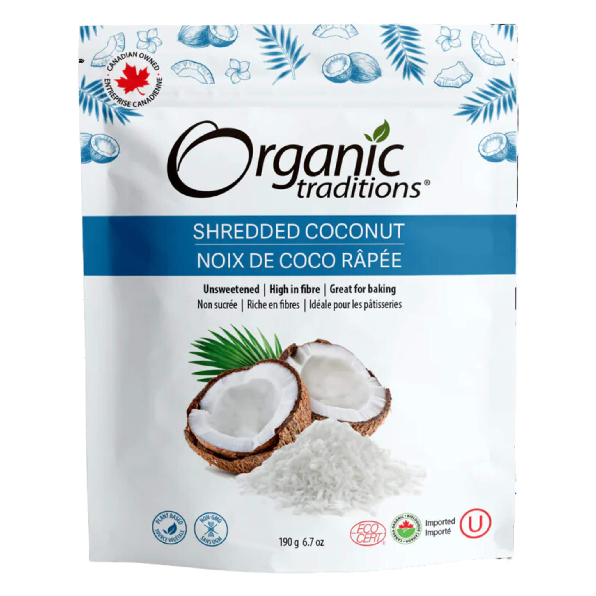 Organic Unsweetened Shredded Coconut Flakes - Premium Dried Coconut for Baking, Cooking & Smoothies - Gluten-Free, Non-GMO, Vegan Snack - Perfect for Granola, Desserts & Healthy Recipes