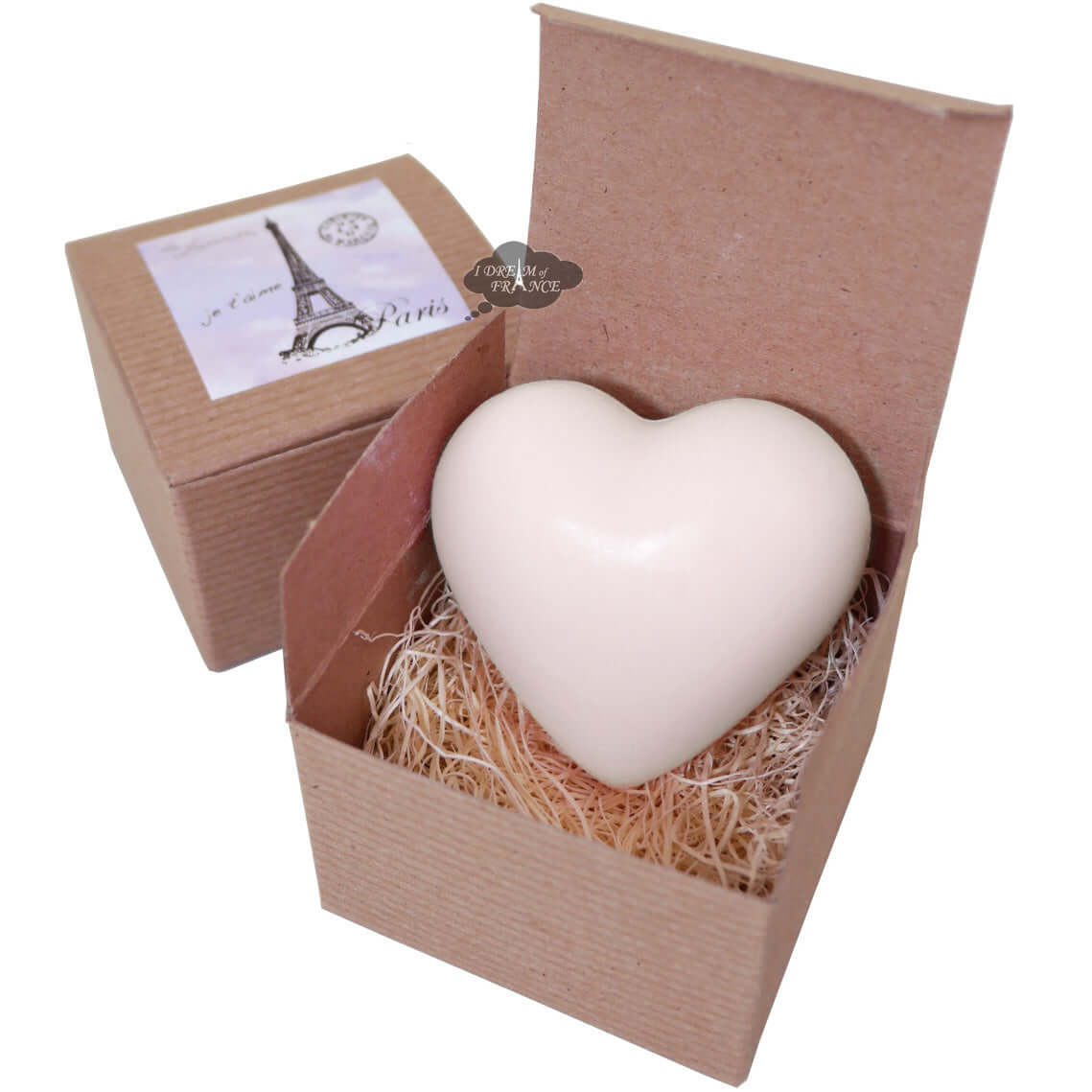 La Lavande French Tulip Heart Soap in Eiffel Tower Kraft Box | Handmade Lavender Scented Soap | Perfect for Romantic Gifts, Bath & Home Decor