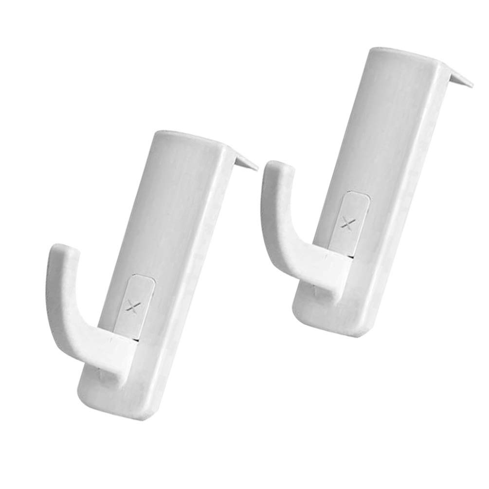 Mobestech 2-Pack Self-Adhesive Headphone Holder Hooks - Wall Mount Headset Hanger for Gaming, Office, Home, Internet Cafe (White) - Perfect for Desk, Bedroom & Workspace Organization