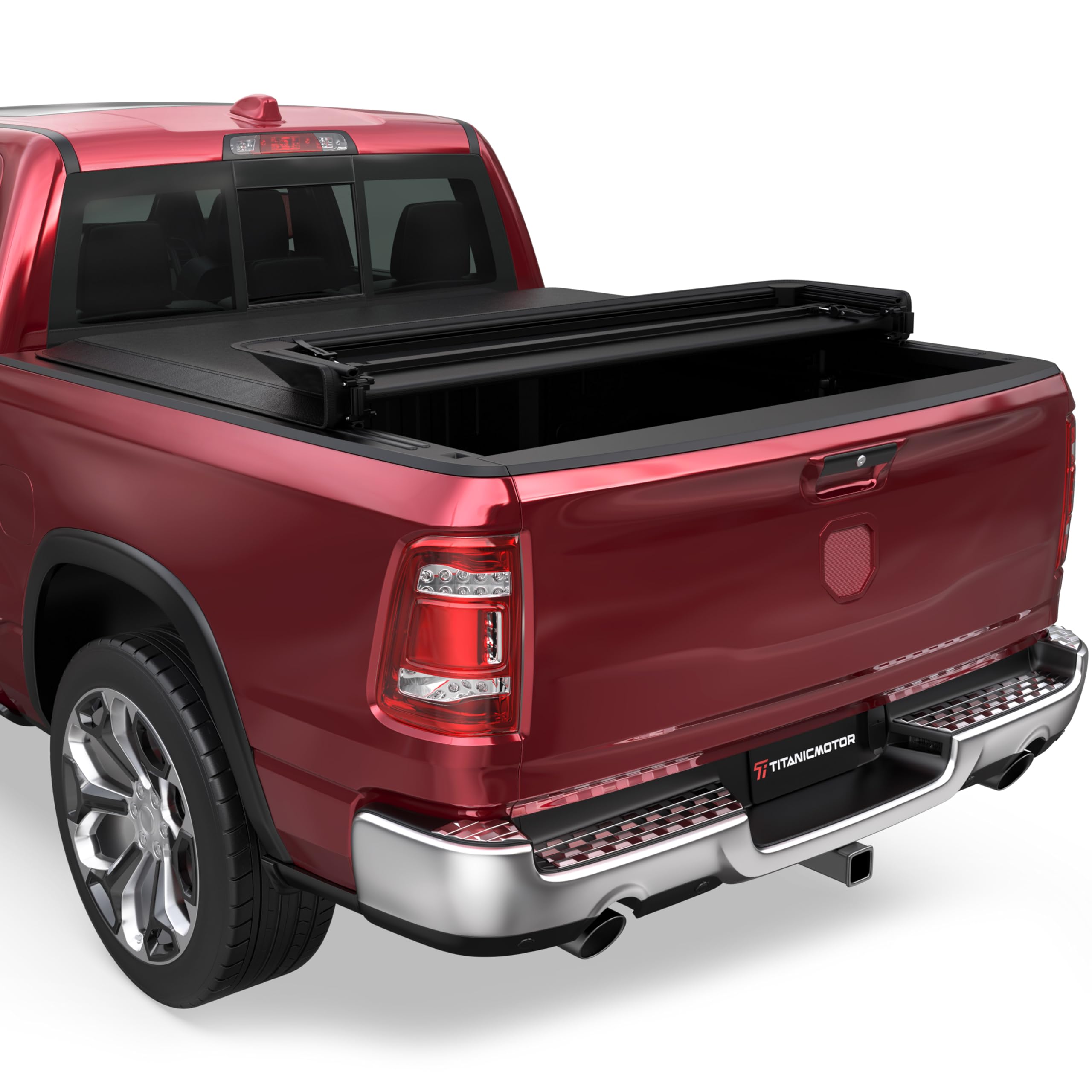 Soft Quad Truck Bed Tonneau Cover for 2009-2025 Dodge Ram 1500 Fleetside (No Ram Box) | 4-Fold Design | 5.7FT/67.4Inch | Weatherproof & Secure Cargo Protection | Perfect for Camping, Work & Outdoor Adventures