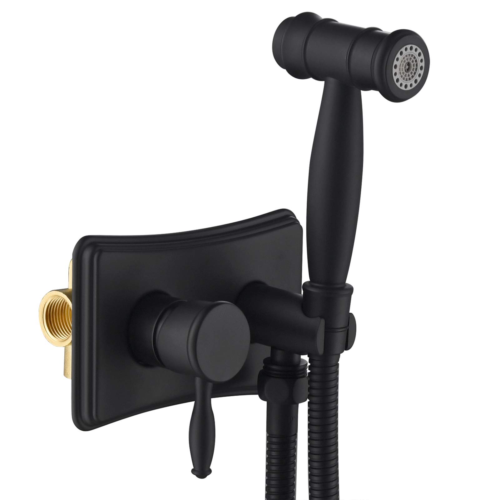 MengK Stainless Steel Bidet Sprayer Kit - Hot & Cold Water Handheld Shower for Toilet - Adjustable Pressure, Easy Installation - Perfect for Bathroom Hygiene & Cleaning (Black)
