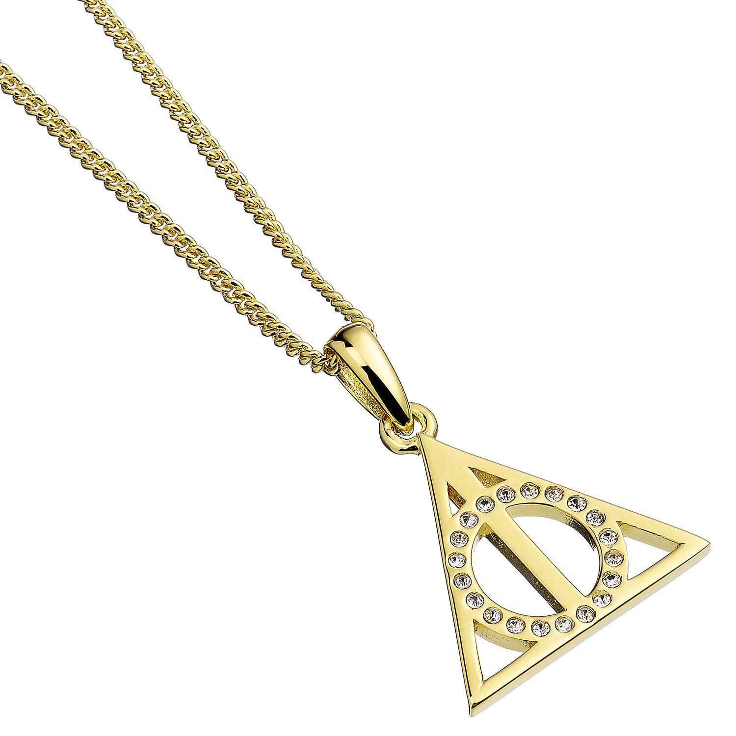 Deathly Hallows Gold Plated Silver Necklace - Perfect for Harry Potter Fans