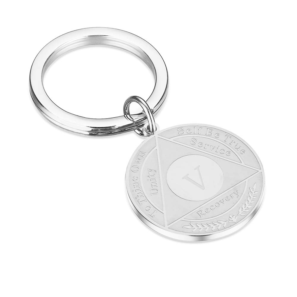 AA Yearly Medallion Keychain - Inspirational Sobriety Gift with Serenity Prayer - Perfect for Recovery Anniversaries & 12-Step Program Support