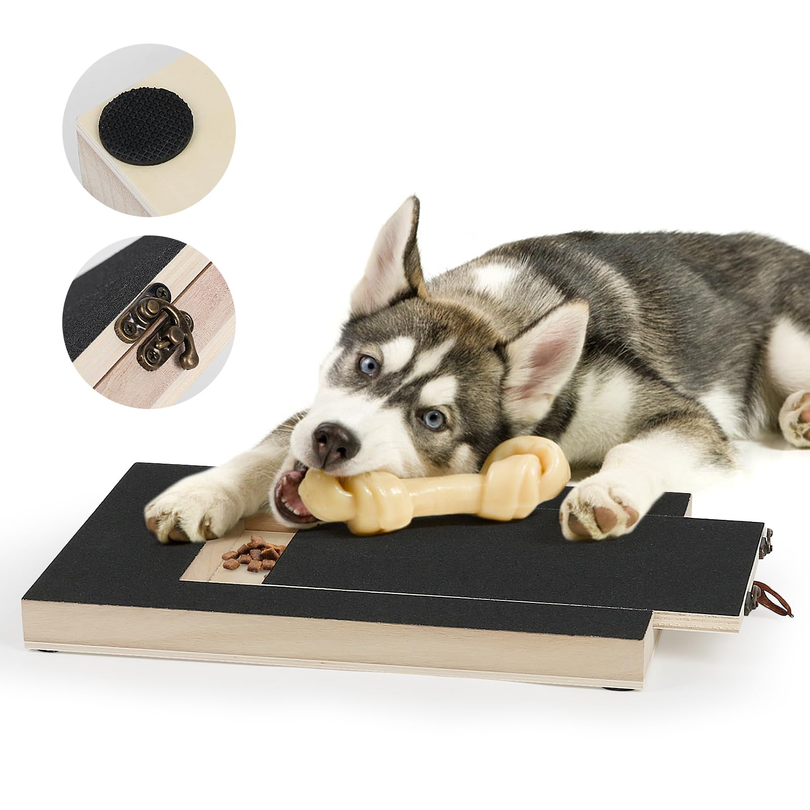 Dog Nail Scratch Board & Grinder with Treat Box - Pet Nail Trimming File for Small Medium Large Dogs - Perfect for Home Grooming & Stress-Free Nail Care