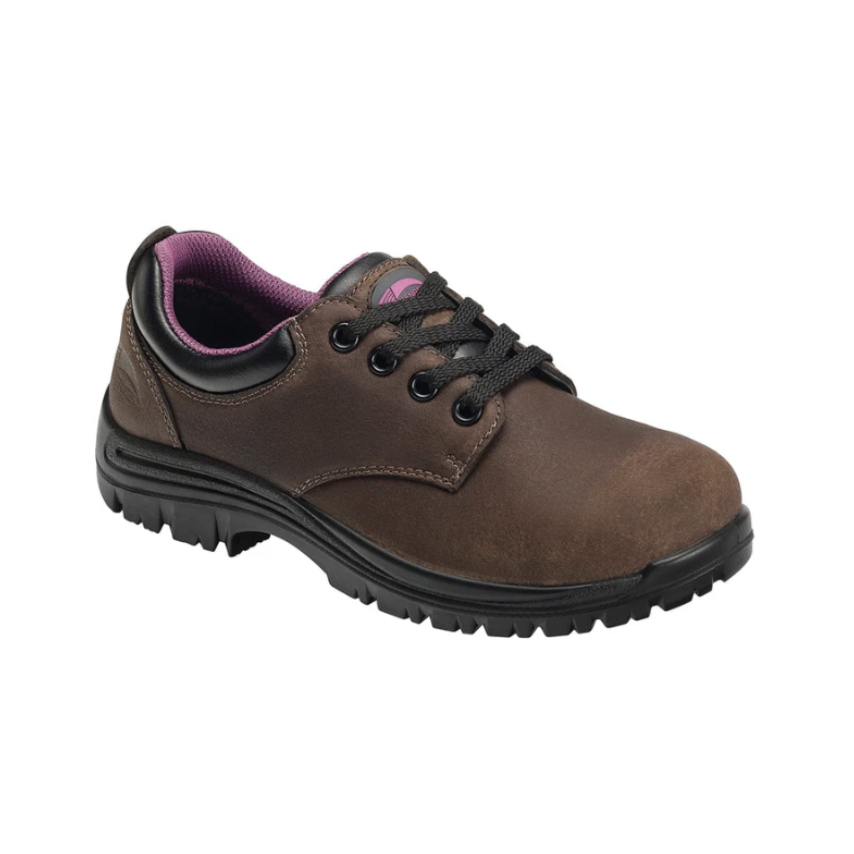 Women's Foreman Oxford Composite Toe Work Shoes - Brown (D Width) - Slip Resistant & Comfortable for Construction, Warehouse & Industrial Jobs