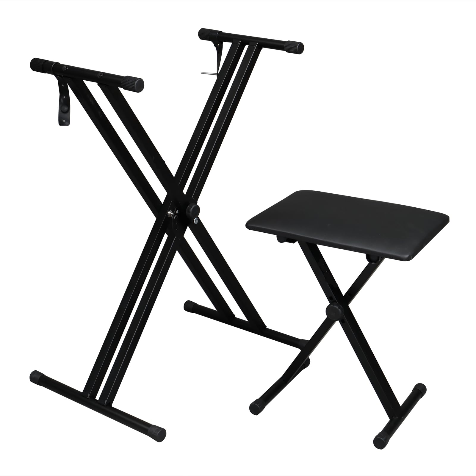GLARRY Heavy Duty Adjustable Piano Keyboard Stand & Bench - Portable Universal Music Stand for Digital Pianos, Synthesizers (Home Studio, Live Performances, Music Lessons)