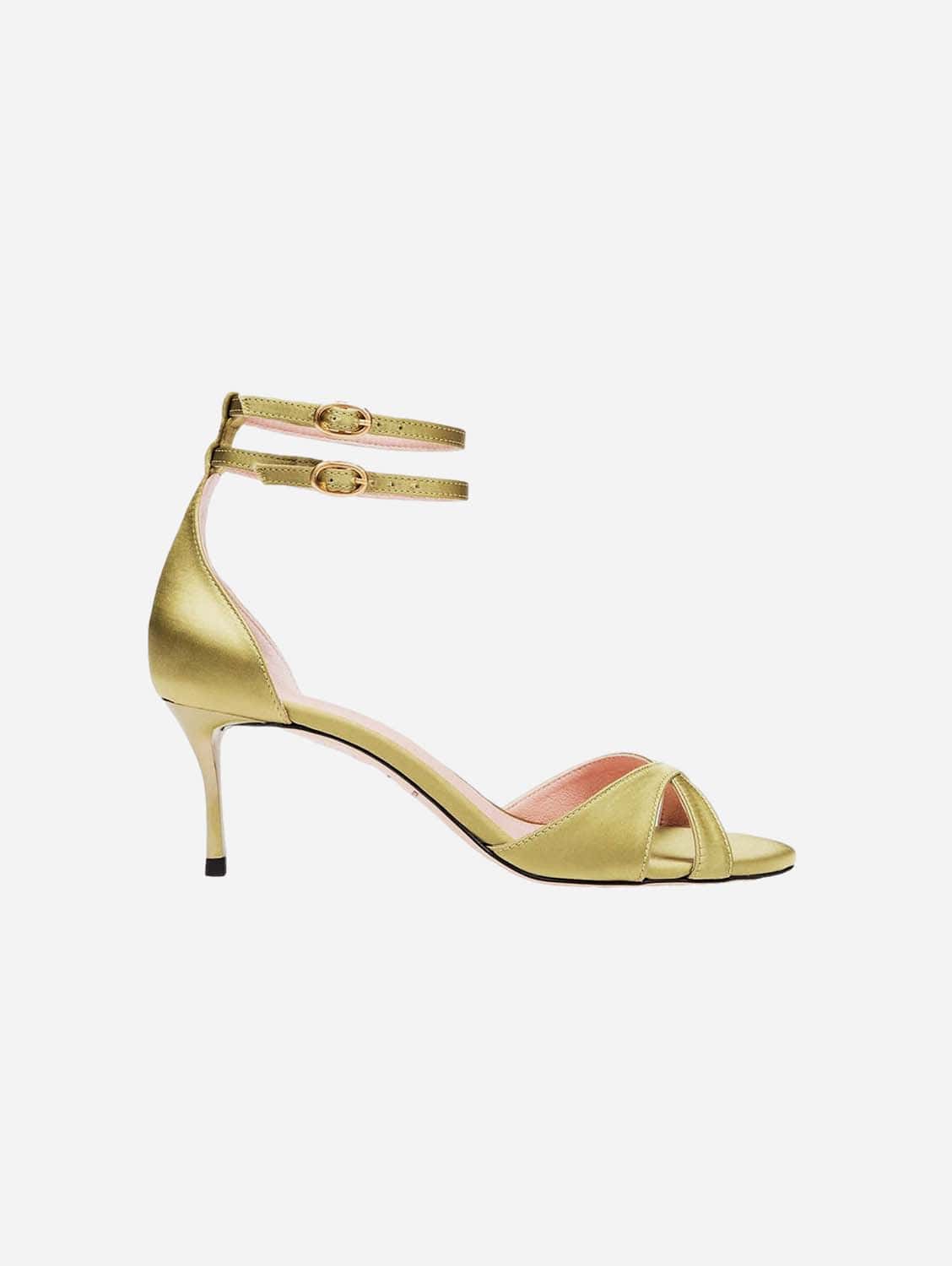 Vegan Strappy Heels for Women - Summer Lunch Date Shoes | Recycled Satin Material | Comfortable & Stylish Sandals for Outdoor Dining, Beach Weddings & Cocktail Parties