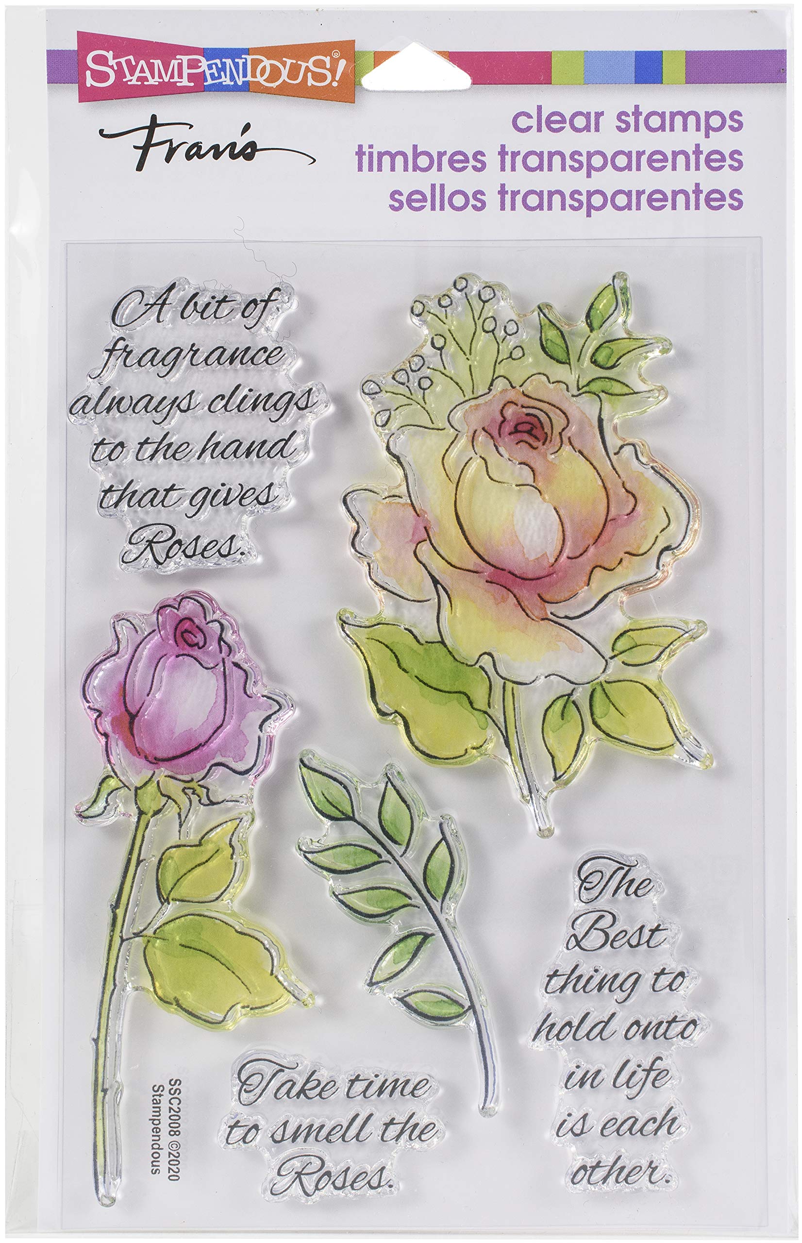 Stampendous Fragrant Rose Clear Stamp Set for Card Making, Scrapbooking & DIY Crafts - Perfect for Greeting Cards, Invitations & Paper Projects