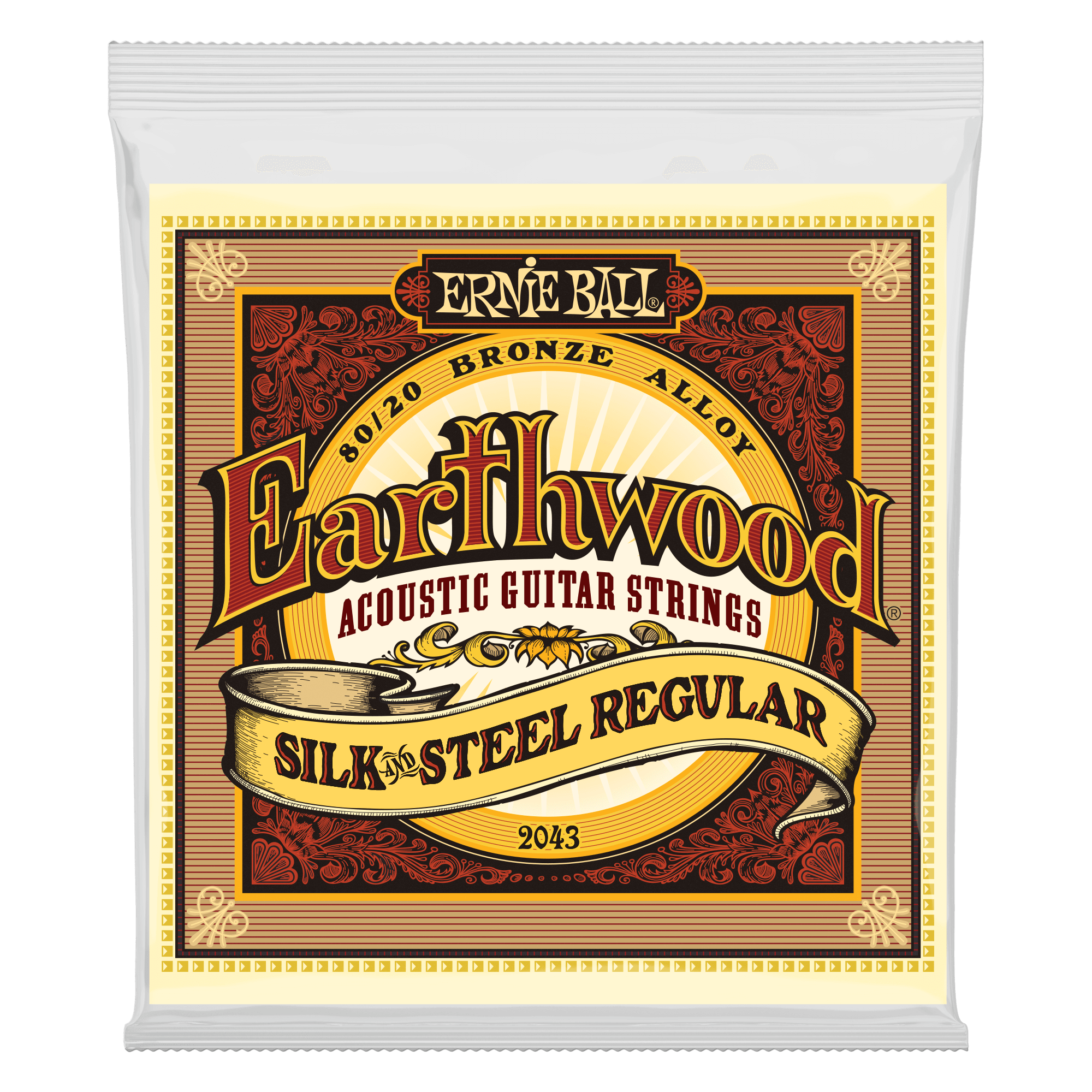 Ernie Ball Earthwood Silk & Steel Acoustic Guitar Strings - 80/20 Bronze, 13-56 Gauge | Warm Balanced Tone for Folk, Blues & Fingerstyle Playing