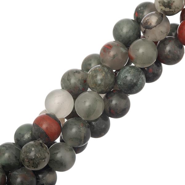 10mm Natural African Bloodstone Beads - 15-16 Inch Strand for Jewelry Making, Meditation & Healing Bracelets