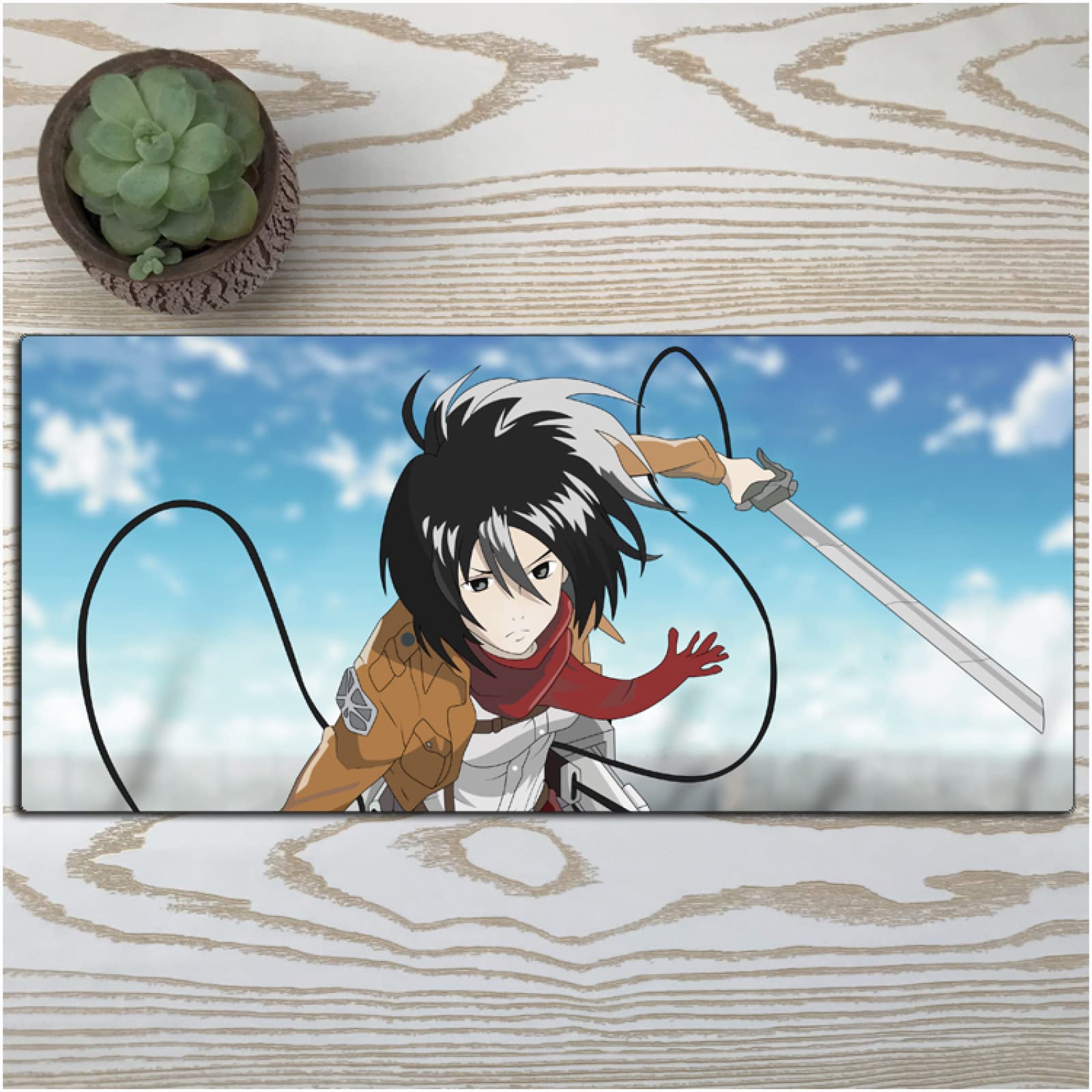 Attack On Titan Gaming Mouse Pad - Anti-Slip Rectangle Mouse Mat for PC & Office (800x300x3mm) - Perfect for Anime Fans & Computer Gamers