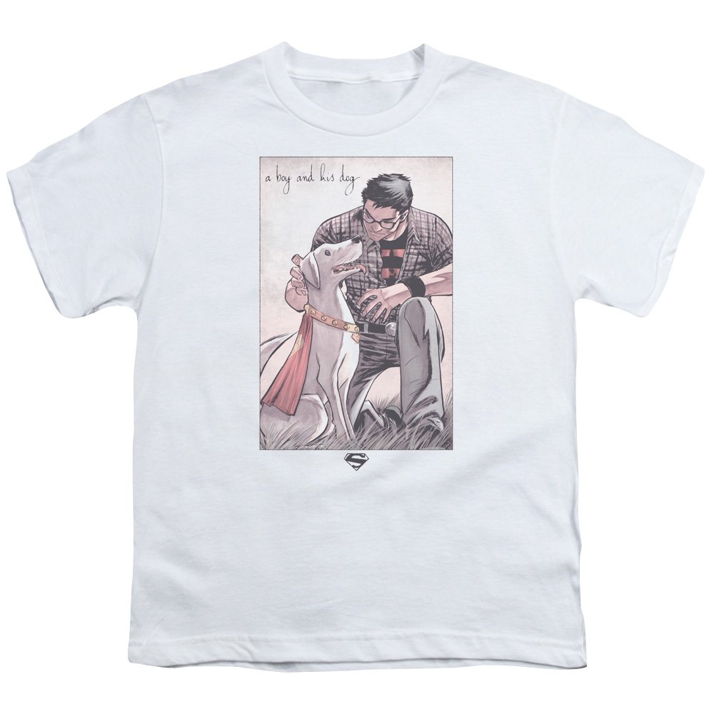 Superman Man's Best Friend Unisex Youth T-Shirt - Cute Superhero Graphic Tee for Kids & Teens - Perfect for School, Playdates & Superhero Parties