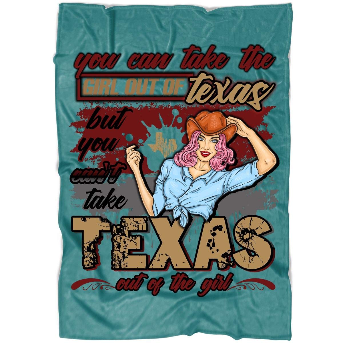 OAKSTORE Texas Girl Soft Fleece Throw Blanket - Large 80