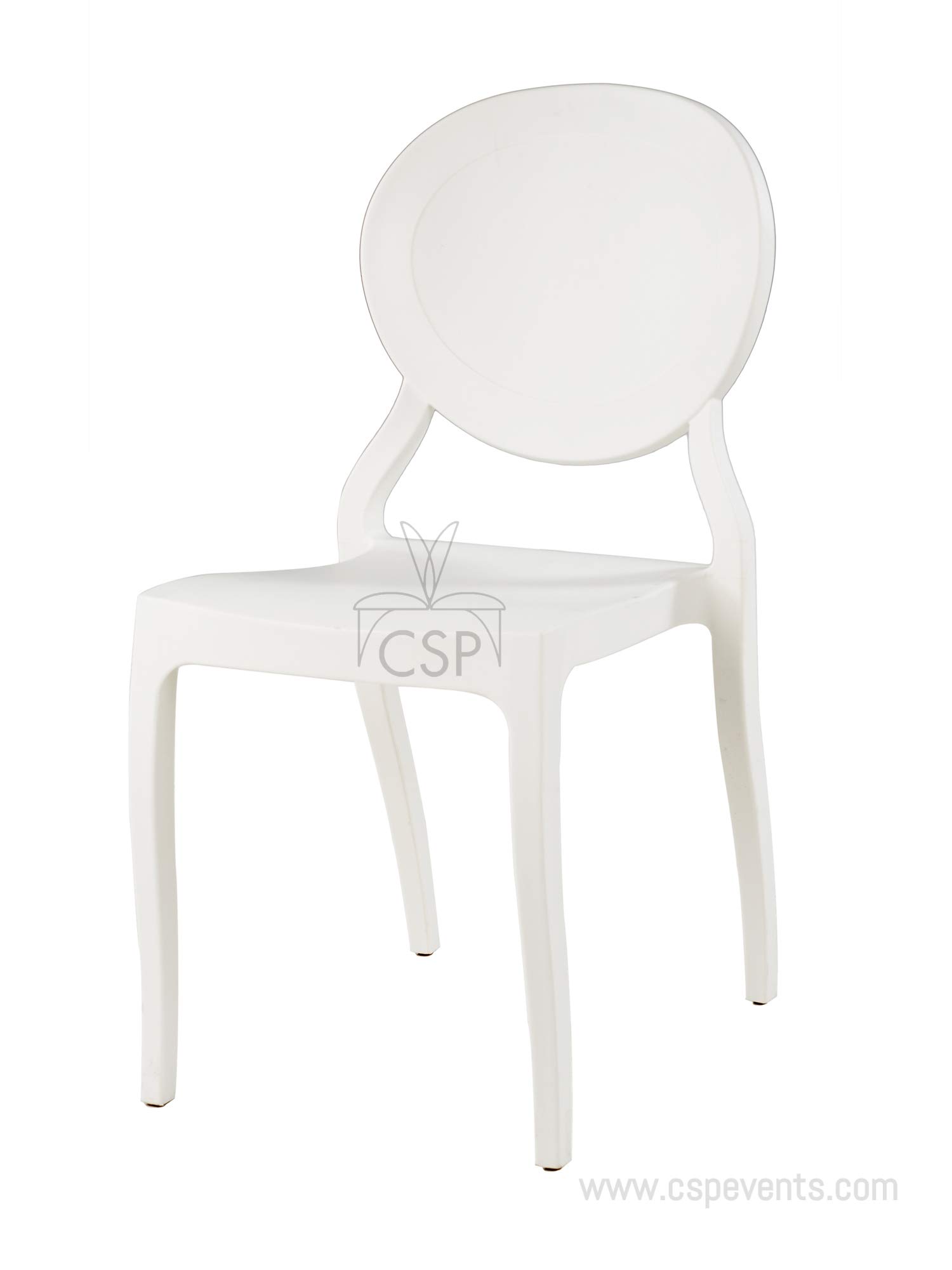 Emma White Armless Commercial Chairs - Stackable & Durable for Office, Restaurant, and Event Seating
