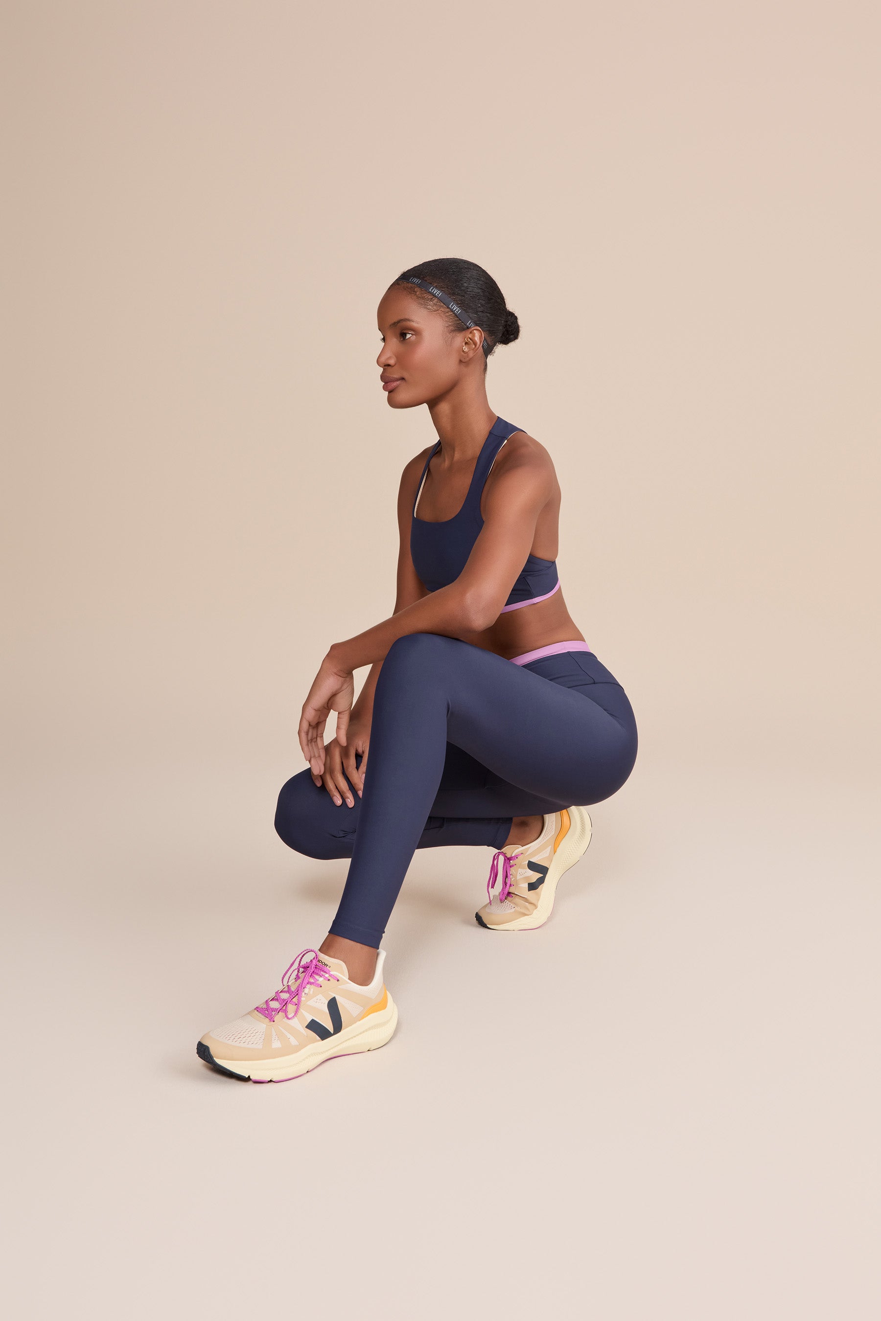 High Waist Neo Contrast Leggings for Women - Tummy Control Yoga Pants with Side Pockets - Perfect for Workout, Running & Lounge Wear