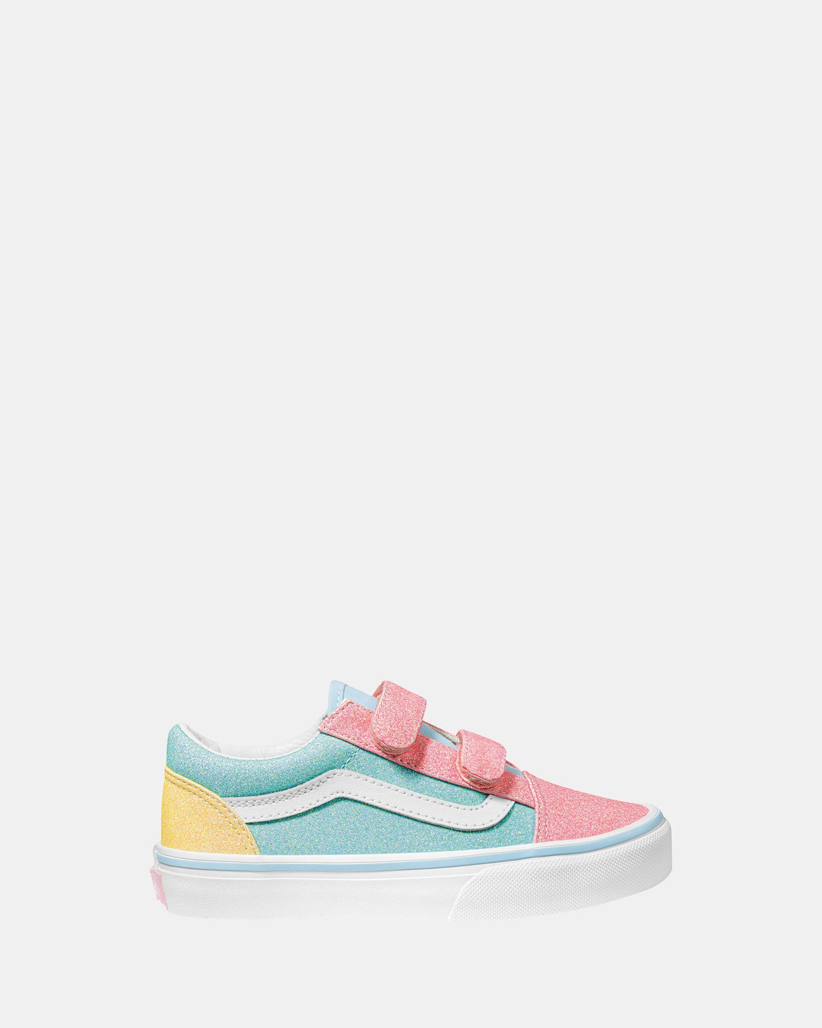 Vans Old Skool Glitter V Youth Pastel Multi-Color Sneakers - Trendy Casual Shoes for Teens & Kids - Perfect for School, Streetwear & Everyday Fashion
