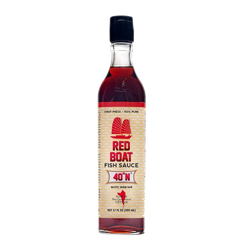 Premium Red Boat Fish Sauce - 17 fl oz (2-Pack) | Authentic Vietnamese Fish Sauce for Cooking, Dipping & Marinades | Perfect for Pho, Spring Rolls & Asian Cuisine