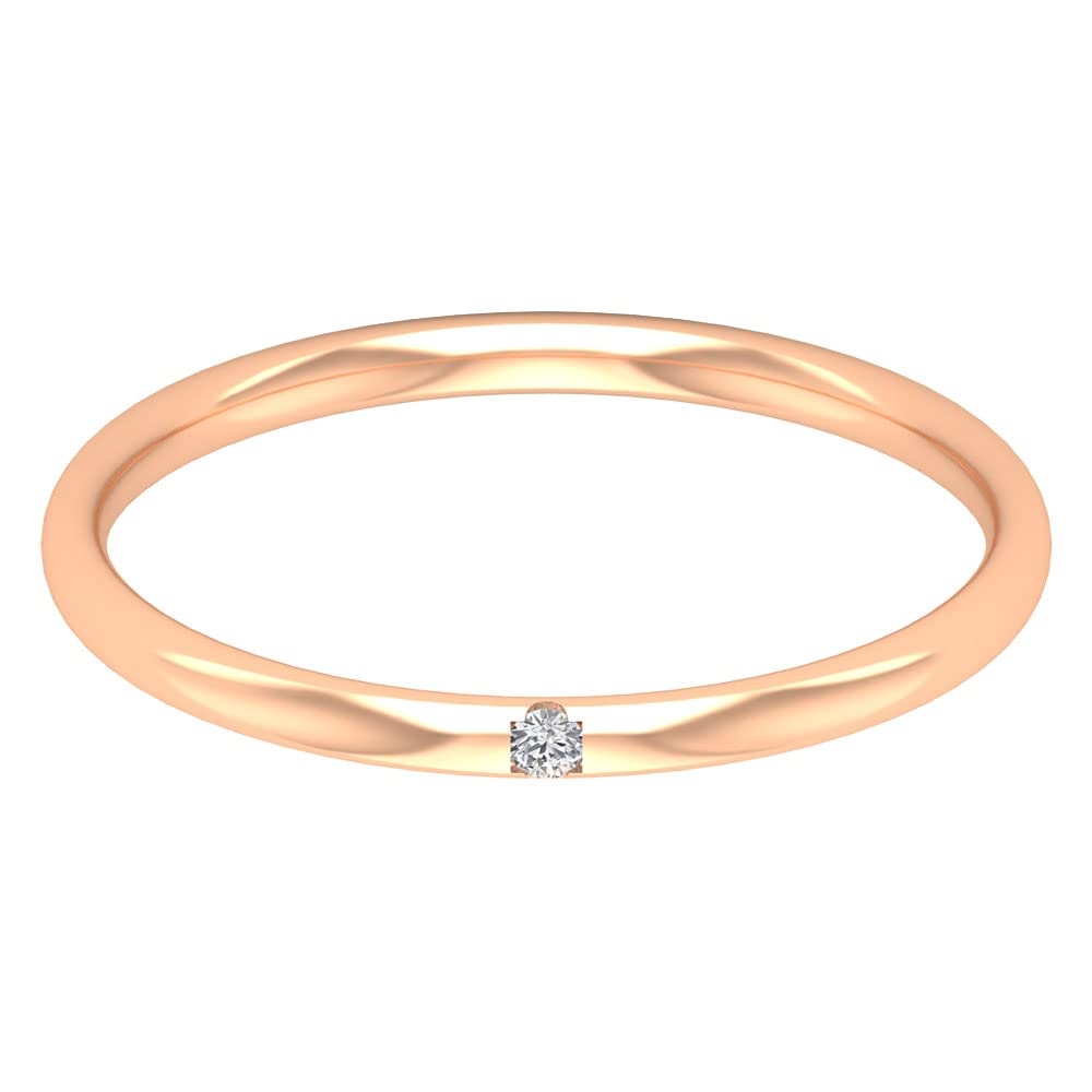 Diamond Promise Ring for Women - 14K Solid Gold Minimalist Band with April Birthstone | Elegant Jewelry for Engagement, Anniversary & Special Occasions