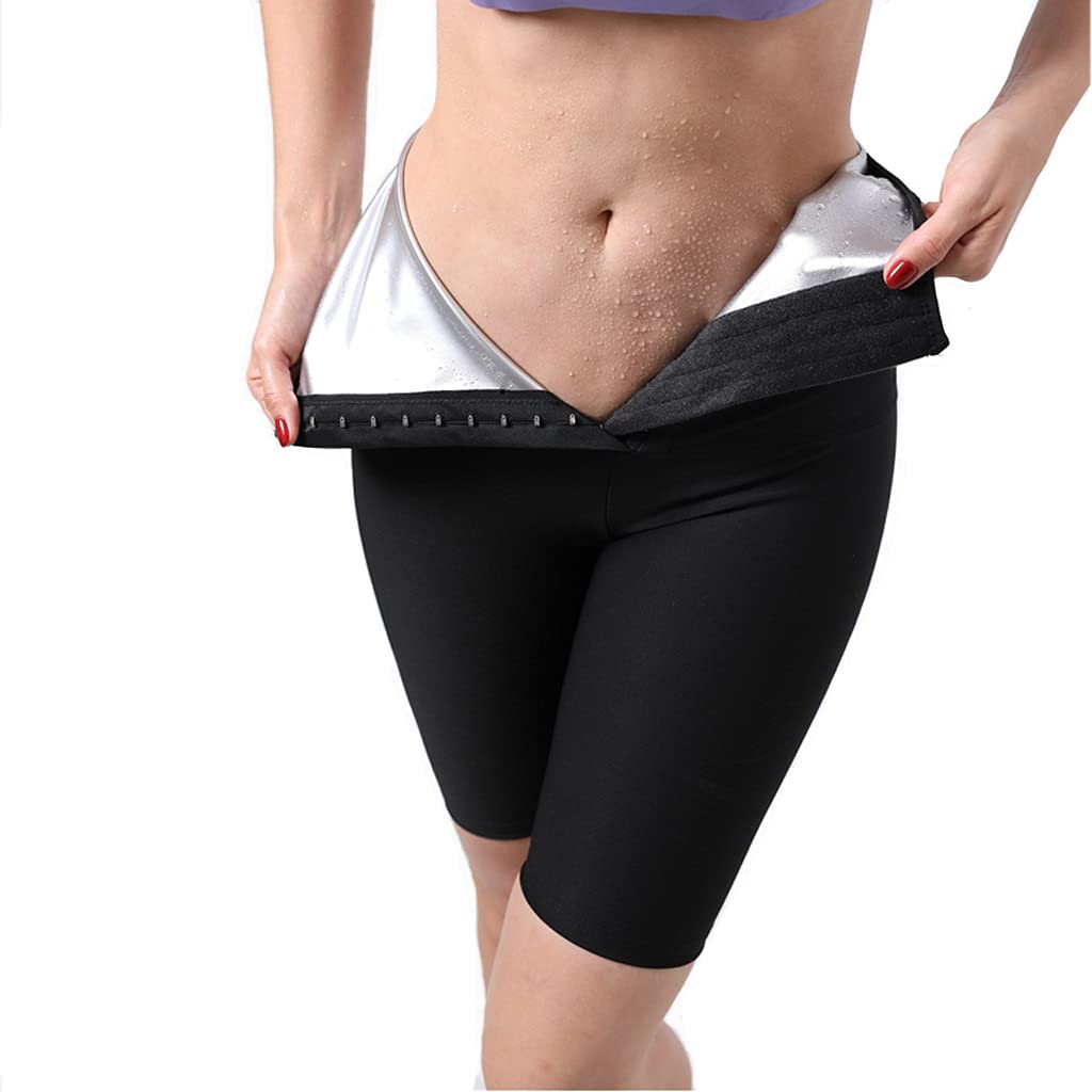UXZDX CUJUX High Waist Body Shaper Pants - Sauna Effect Slimming Shapewear for Women, Hot Sweat Workout Leggings, Tummy Control Gym Shorts (Large) - Perfect for Yoga, Running & Weight Loss