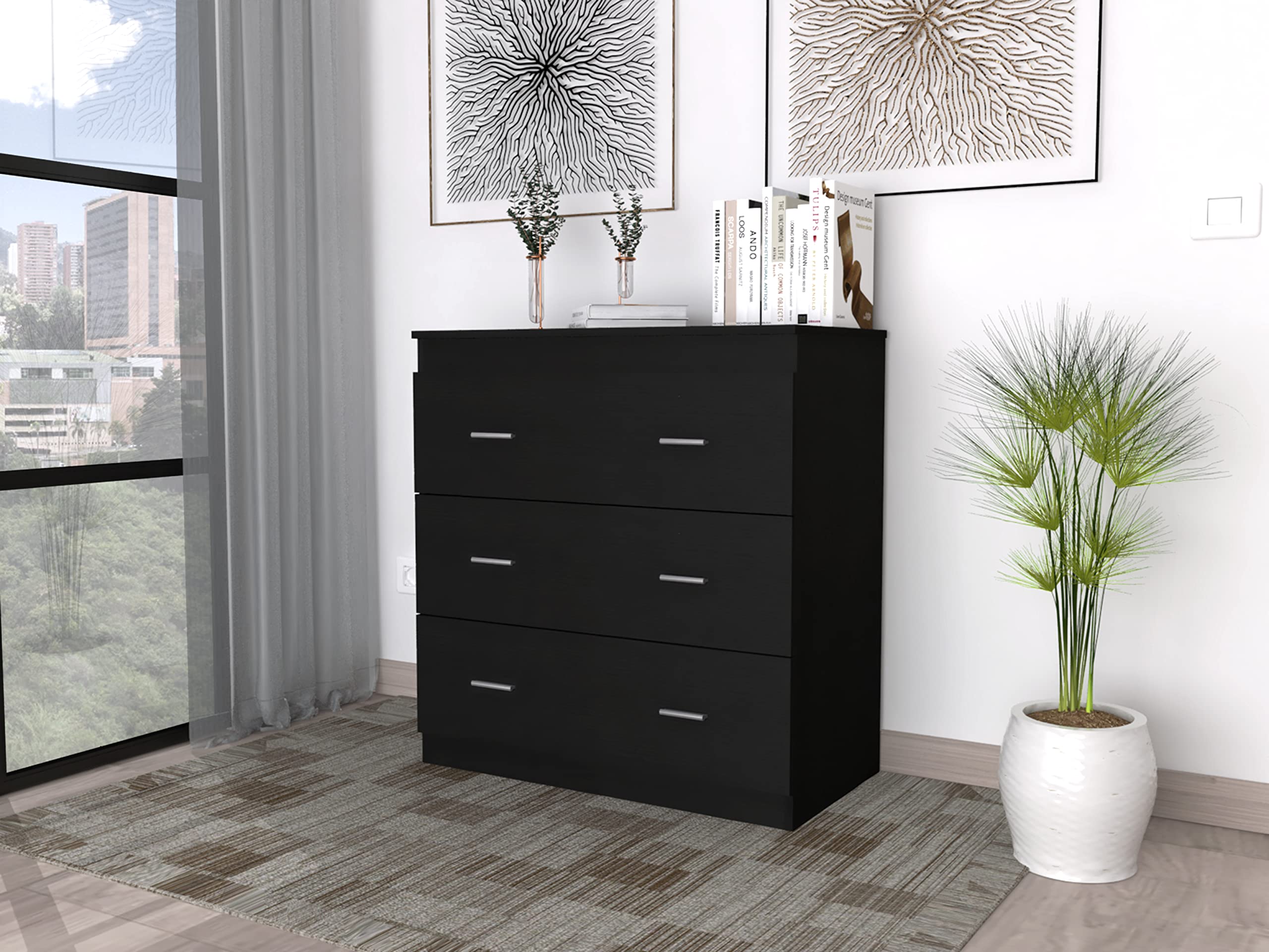 TUHOME Georgia 3-Drawer Dresser 33.5