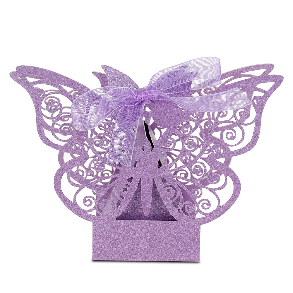 Cosiki Candy Box - Rustic Sugar Box European Style for Special Occasion Decorations (Light Purple) | Perfect for Wedding Favors, Baby Showers & Party Centerpieces