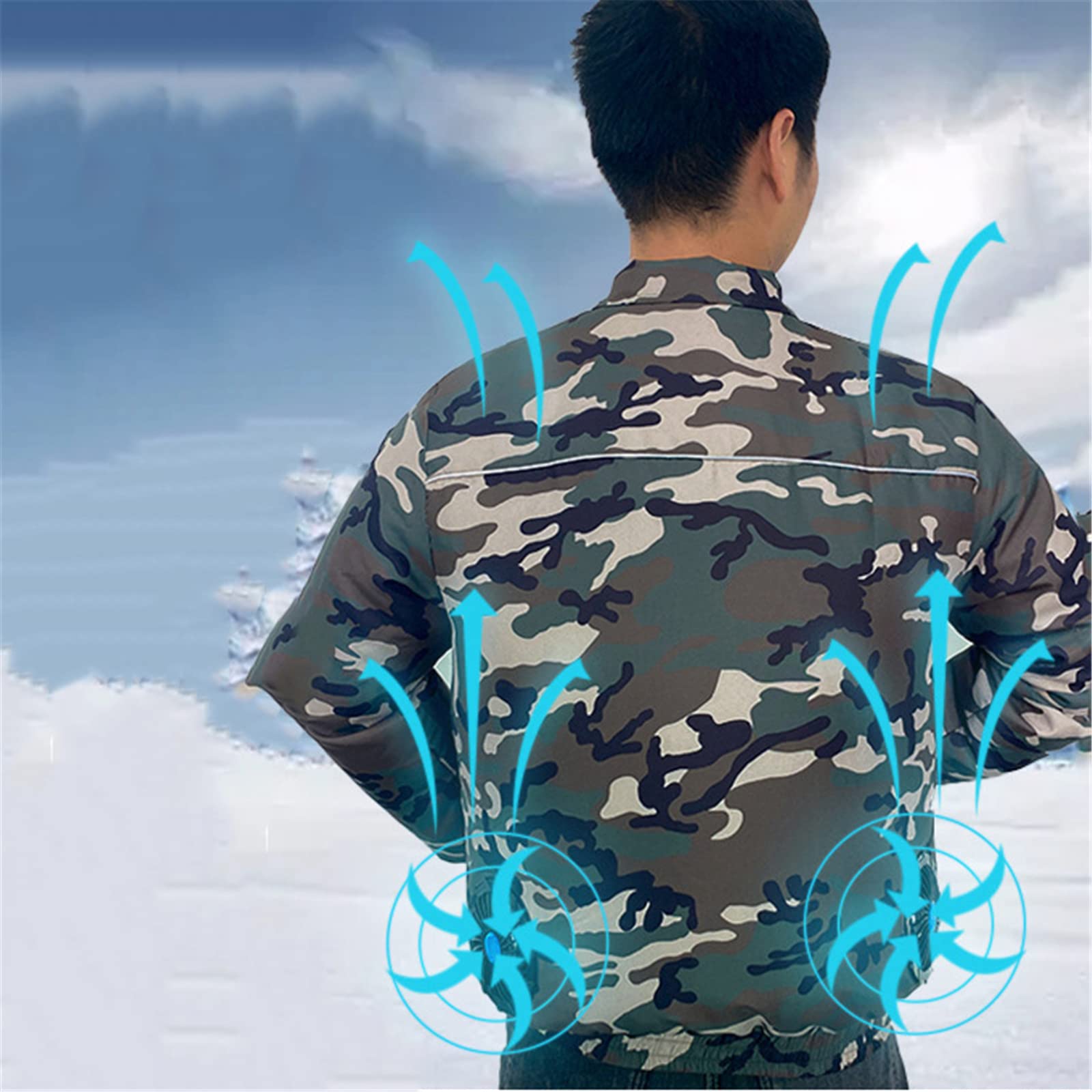 Fast Cooling Air Conditioner Fan Jacket with Dual Quiet Fans - Portable Cooling Vest for Outdoor Activities, Sports & Heatstroke Prevention - Ideal for Hiking, Construction Work & Summer Travel