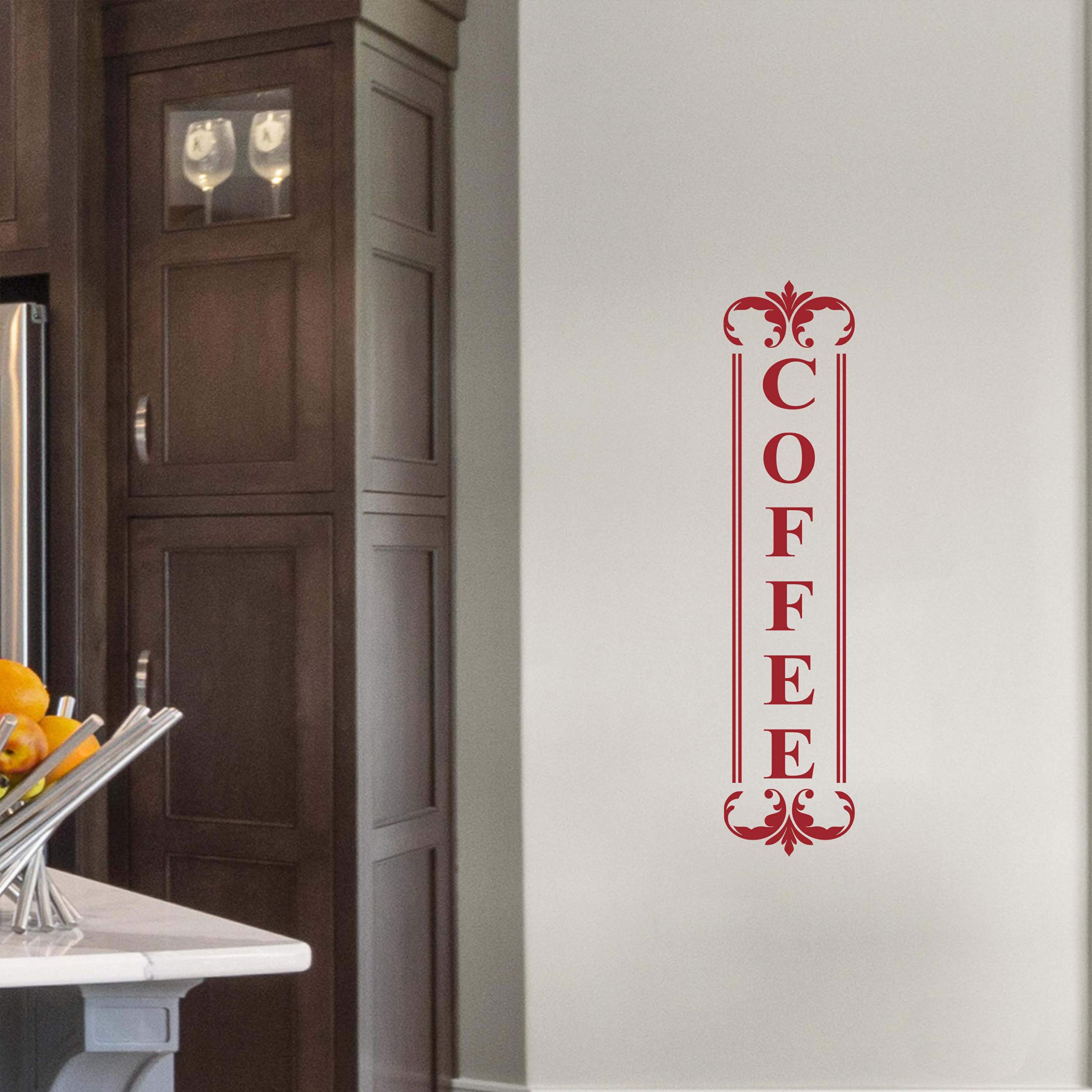 Coffee Quote Wall Decal - 5x22 Vinyl Sticker for Kitchen Decor
