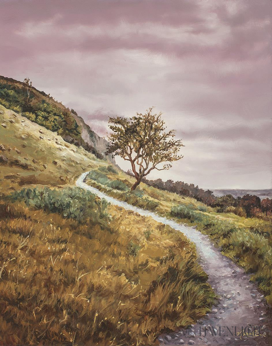 Broken Path Mountain Top Wall Art - Handmade Boho Decor for Living Room, Bedroom & Office - Inspirational Nature Landscape Painting for Home Decor