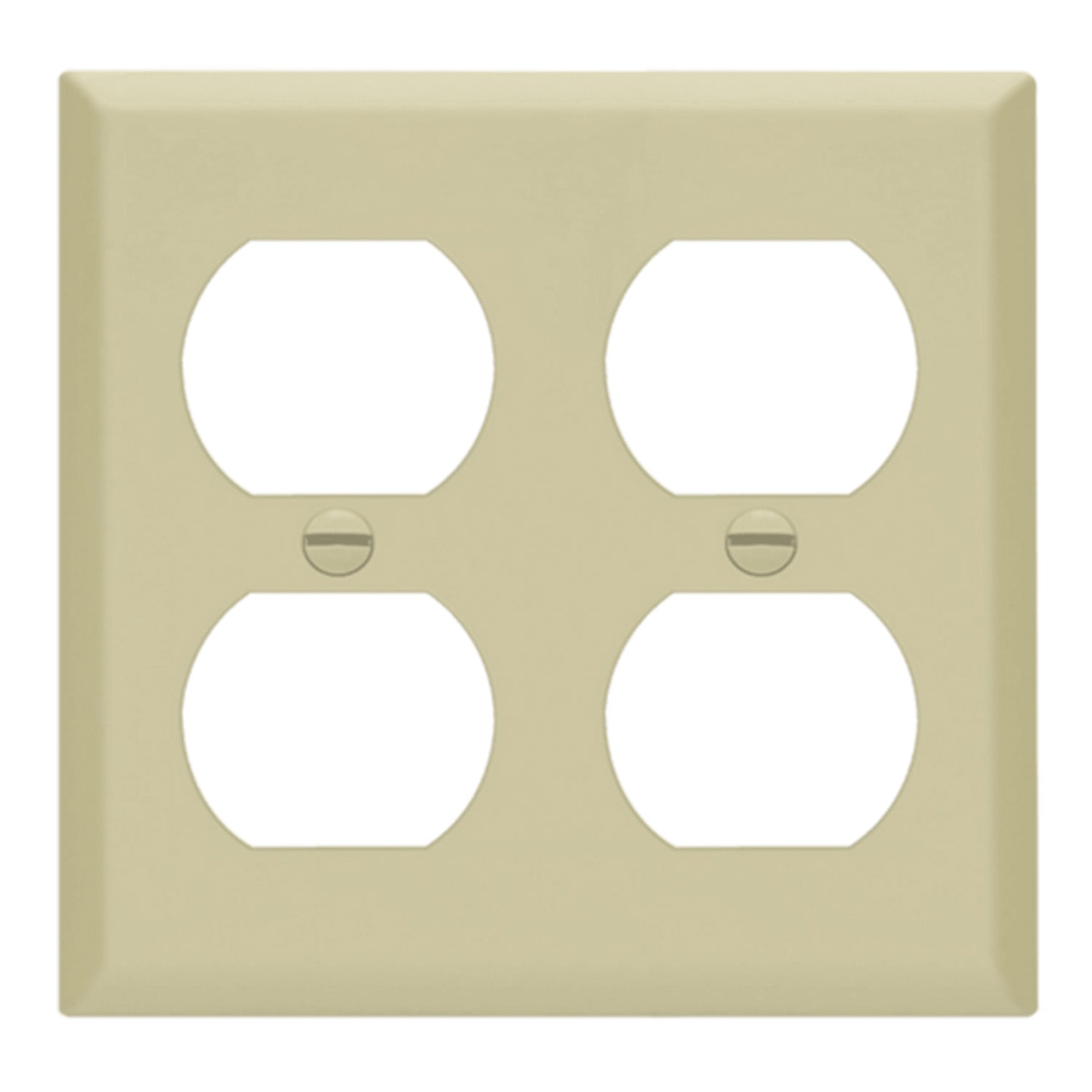 2 Gang Duplex Outlet Cover Plate, Ivory - Standard Size Wall Plate for Electrical Outlets, Light Switch Covers - Perfect for Home, Office & Commercial Use