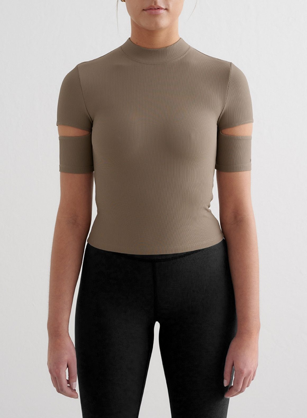Sexy Ribbed Cut Out Crop Top for Women - Stretchy Comfort Fit Workout Shirt - Perfect for Yoga, Gym & Night Out