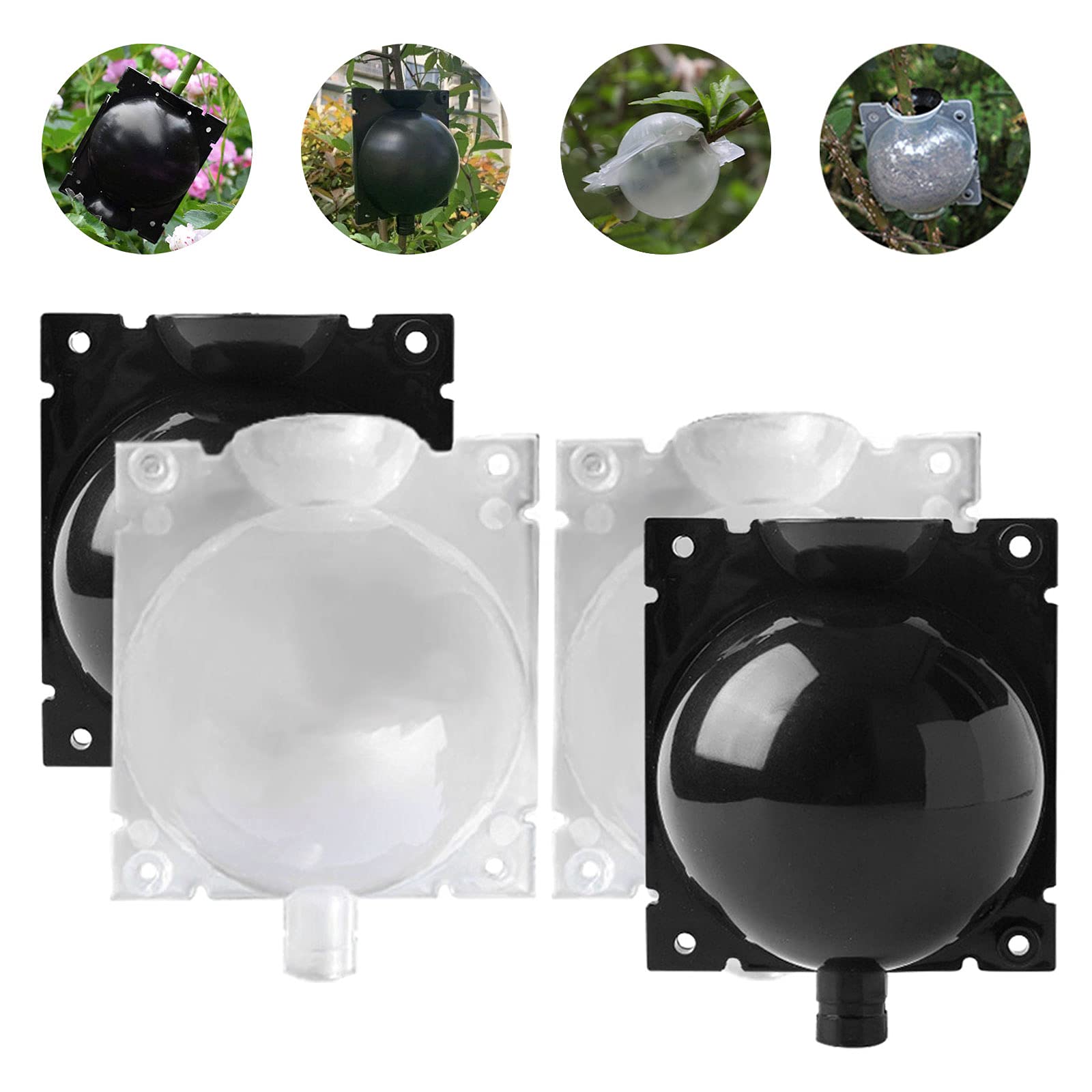 4 Pack Reusable High-Pressure Plant Root Growing Box - Transparent & Black Grafting Propagation Rooting Balls for Trees, Fruits & Flowers | Perfect for Gardening, Plant Cloning & Indoor/Outdoor Propagation