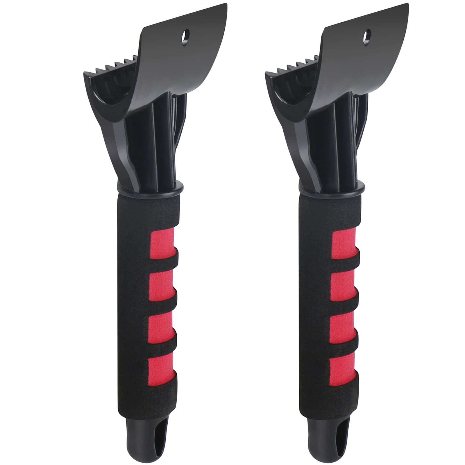 YONHAN 2 Pack Heavy Duty Ice Scraper and Snow Brush Set - Durable Foam Grip Windshield Ice Removal Tool for Cars & Small Trucks - Perfect for Winter Mornings and Freezing Weather (Black)