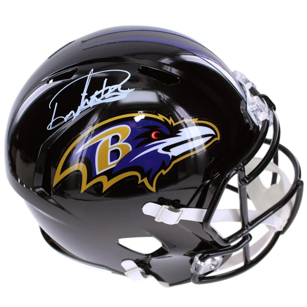 Derrick Henry Autographed Baltimore Ravens Full Size Speed Helmet with BAS COA - Signed NFL Collectible for Fans, Display, and Memorabilia Collection