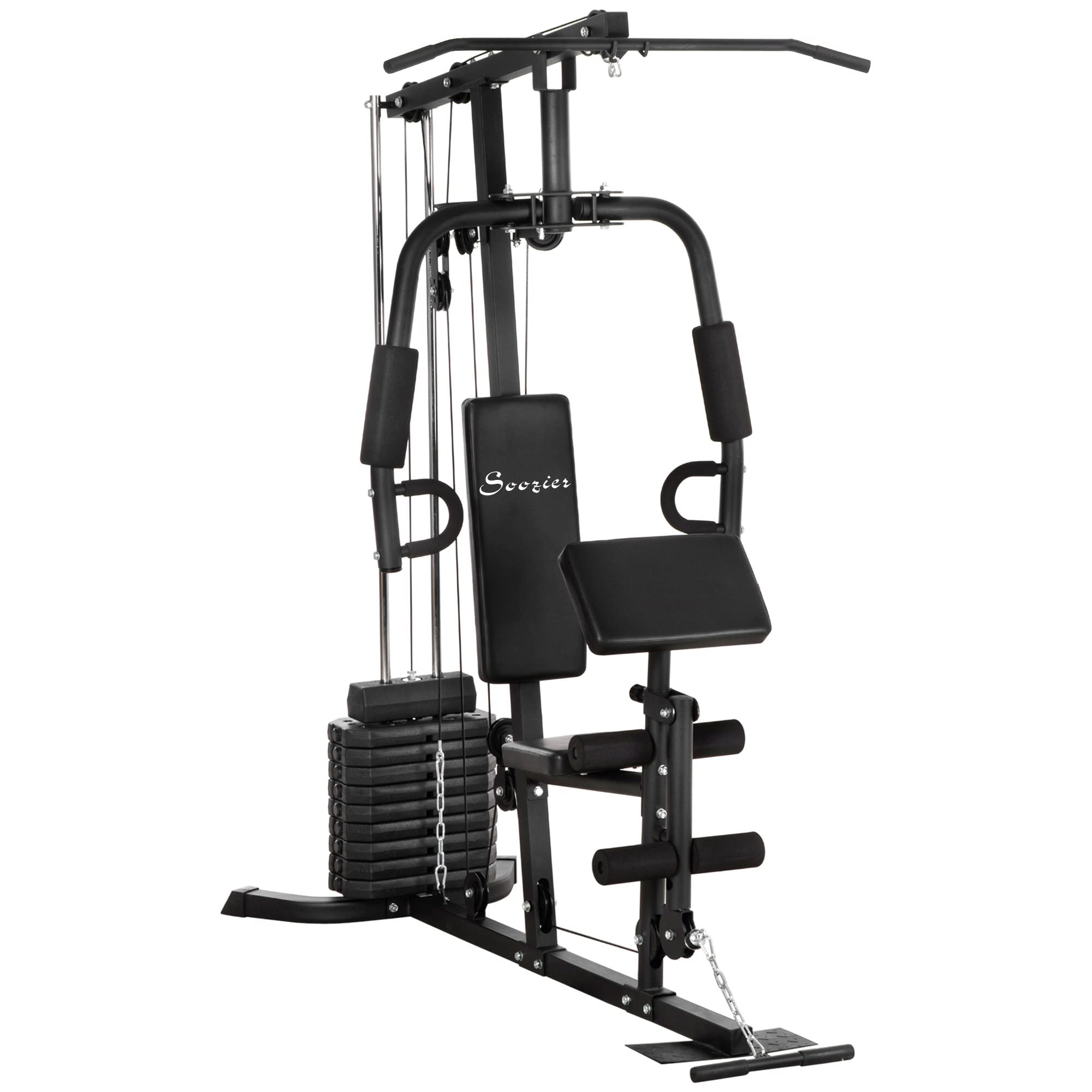 Soozier Home Gym with 100Lbs Weight Stack - Full Body Workout for Home Fitness