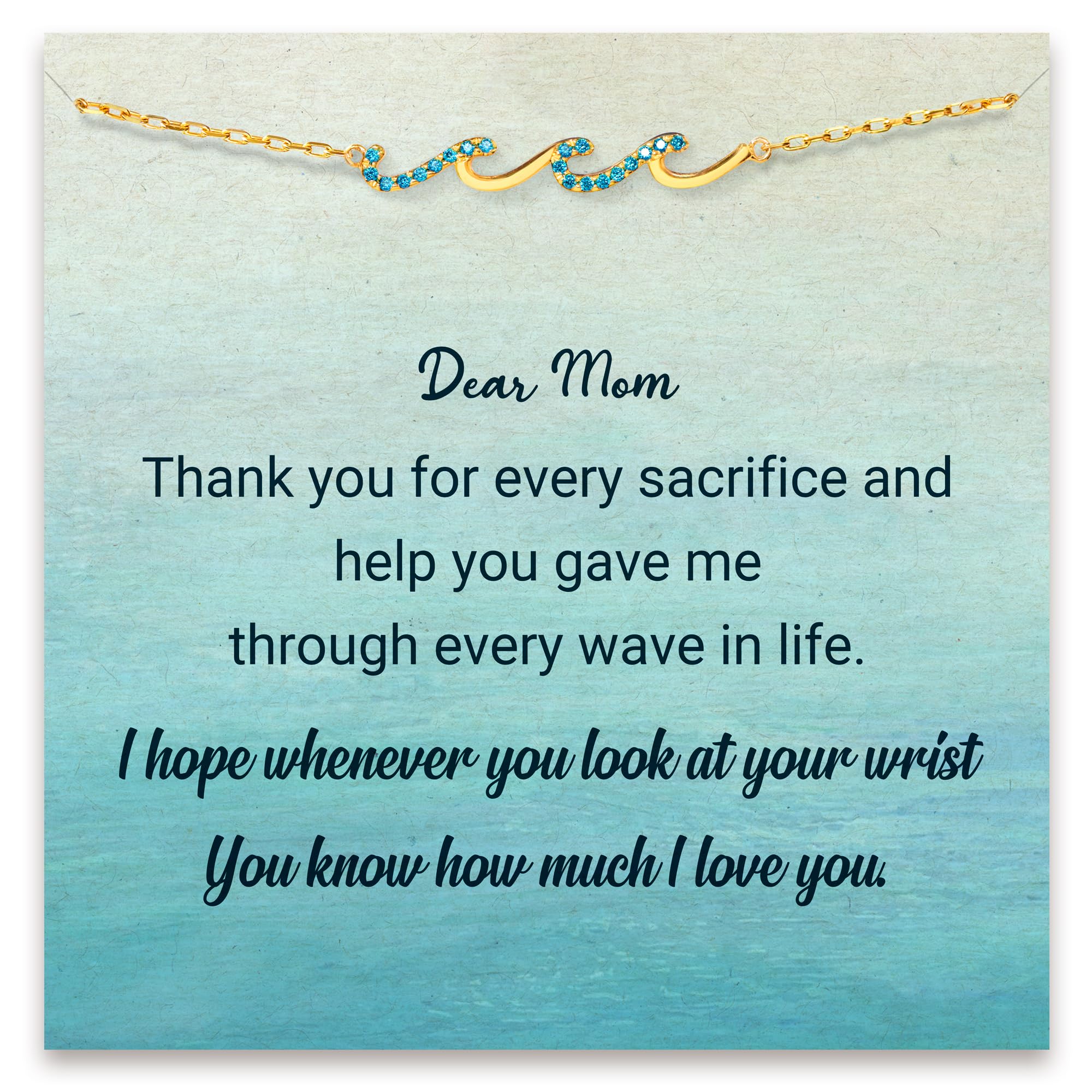 STORYJEWELLERY Wave Bracelet - Thoughtful Birthday Gift for Sister, Mom, Friend & Granddaughter | Perfect Mother's Day Present & Keepsake Jewelry for Women | Ideal for Everyday Wear, Special Occasions & Heartfelt Gifting