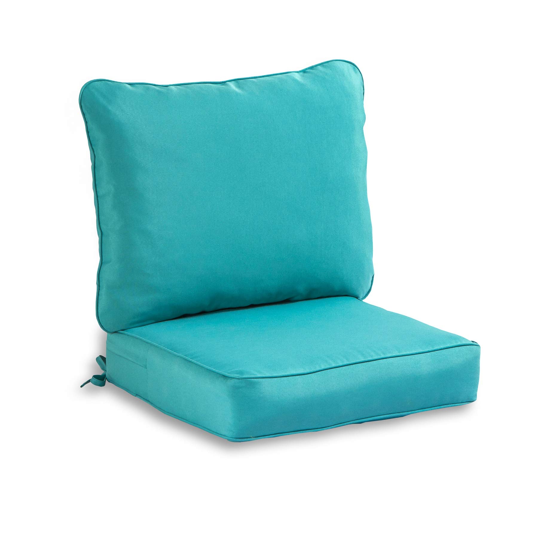 South Pine Porch Outdoor Deep Seat Cushion Set - 2 Piece Waterproof Patio Furniture Cushions in Teal Blue | Perfect for Deck, Garden & Poolside Lounge Chairs