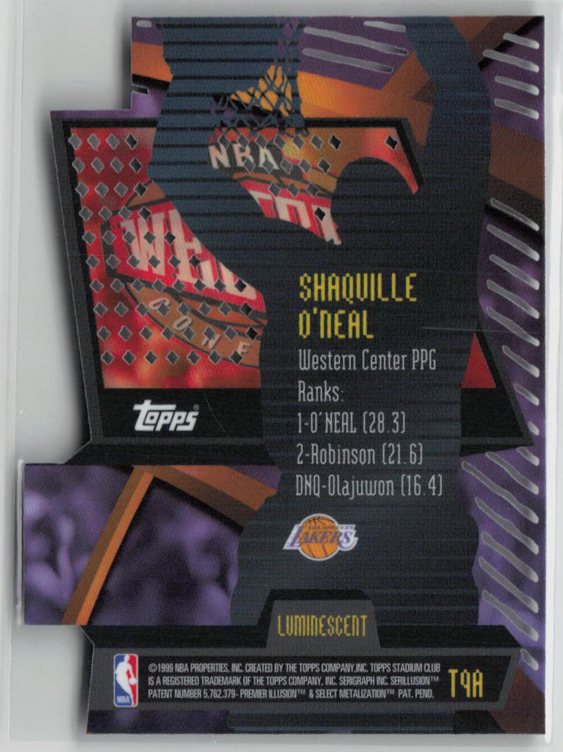 1996-97 Topps Stadium Club Luminescent Shaquille O'Neal #T94 Basketball Trading Card - Perfect for NBA Collectors, Sports Memorabilia Displays & Investment Collections