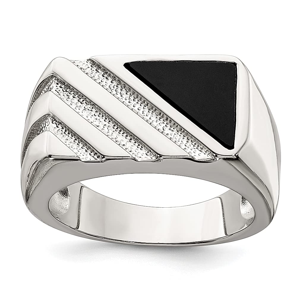 925 Sterling Silver Men's Onyx Ring - Black Gemstone Jewelry for Men, Gifts for Him, Dad, Husband - Perfect for Weddings, Anniversaries & Everyday Wear