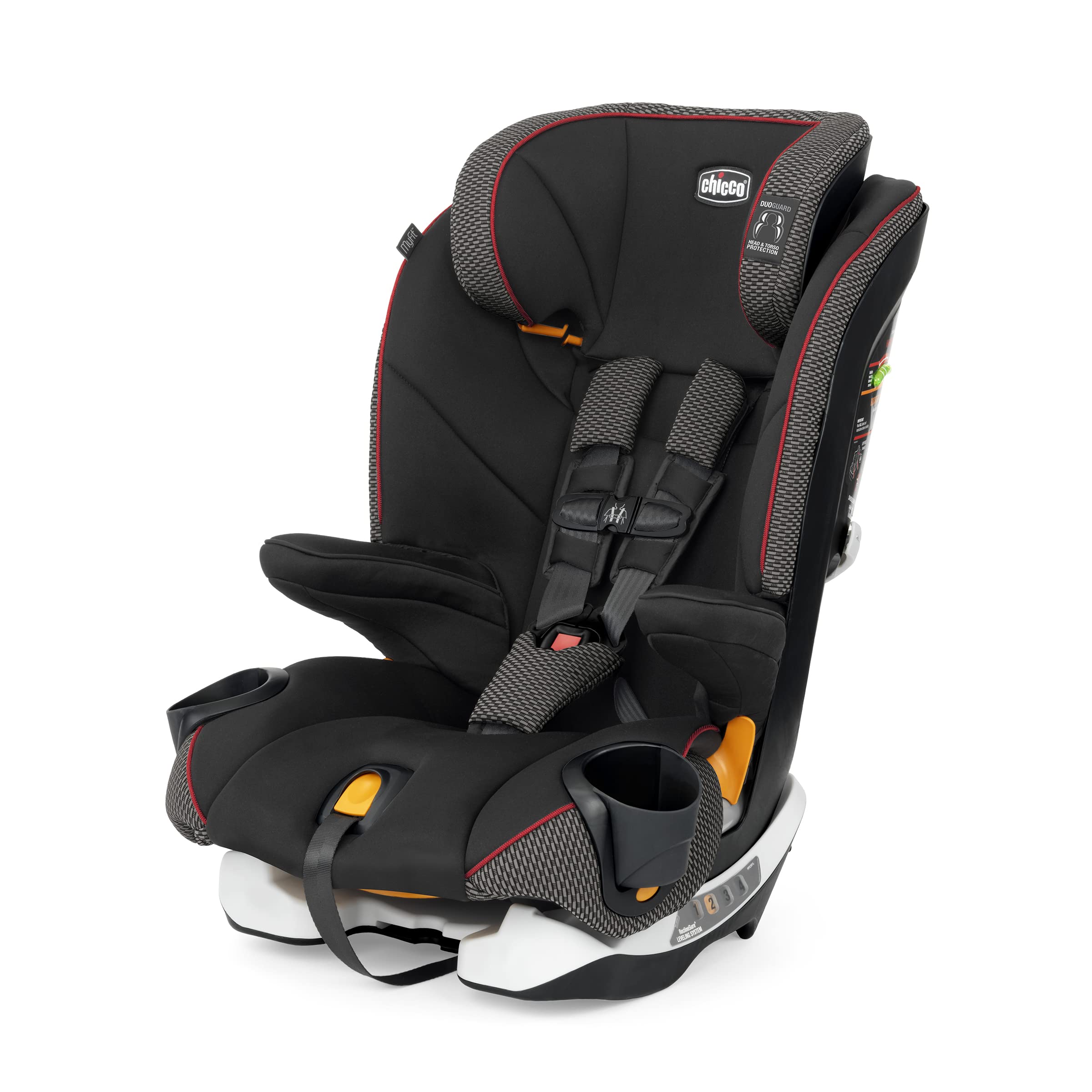 Chicco MyFit Harness + Booster Car Seat - 5-Point Safety Harness & High Back Support for Kids 25-100 lbs | Atmosphere/Black - Perfect for Long Road Trips & Everyday Commutes