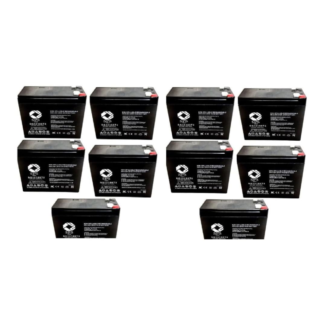 SPS Brand 12V 10Ah Lithium Replacement Battery for iZip i-750 36V Electric Scooter - Pack of 10 Batteries (Perfect for Commuting, Delivery Services & Last-Mile Transportation)