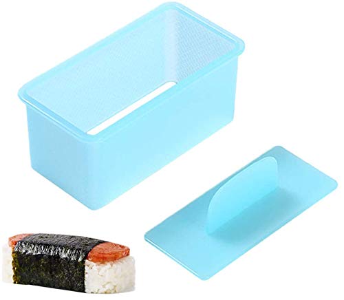 BPA-Free Non Stick Sushi Maker Kit - Onigiri Mold & Musubi Press for Hawaiian Spam, Safe Luncheon Meat Press (Blue) | Perfect for Home Cooking, Meal Prep & Japanese Snack Making