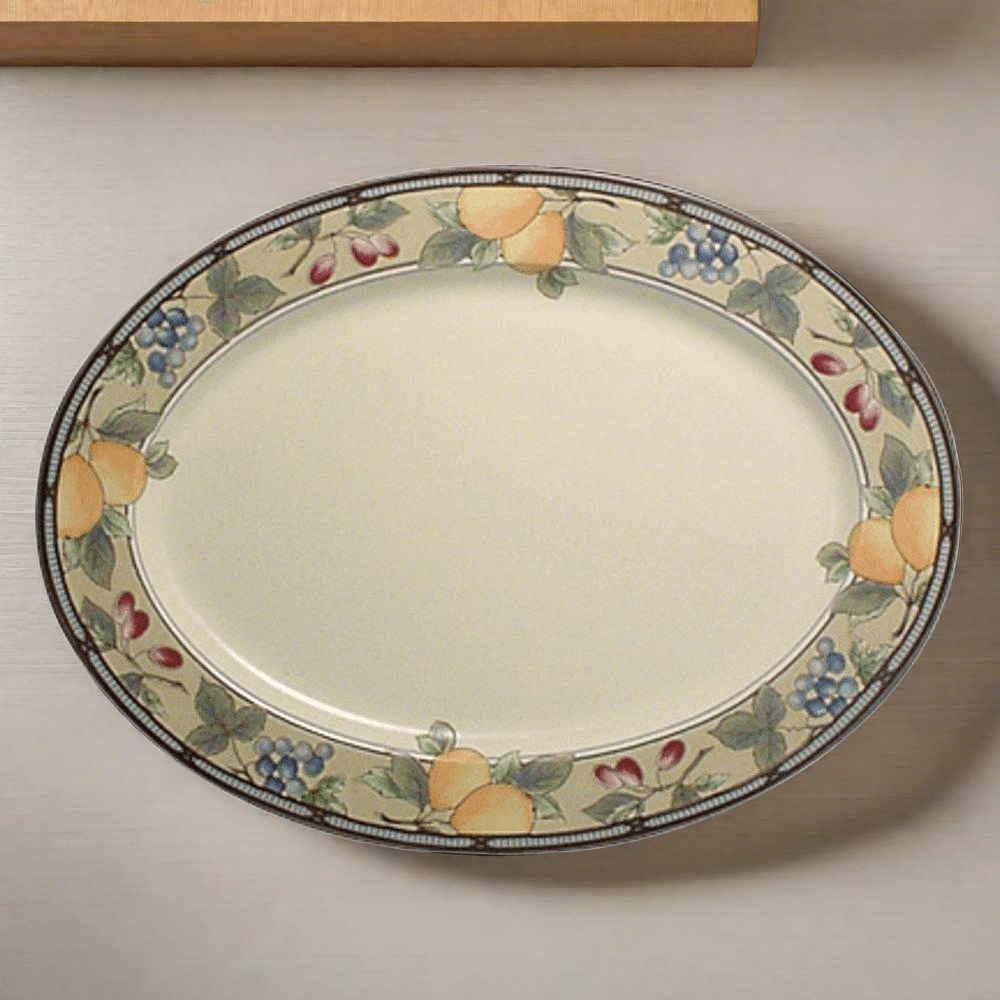 Garden Harvest® 15 Inch Oval Platter - Elegant Serving Tray for Entertaining, Dining, and Special Occasions - Perfect for Thanksgiving, Christmas, and Dinner Parties